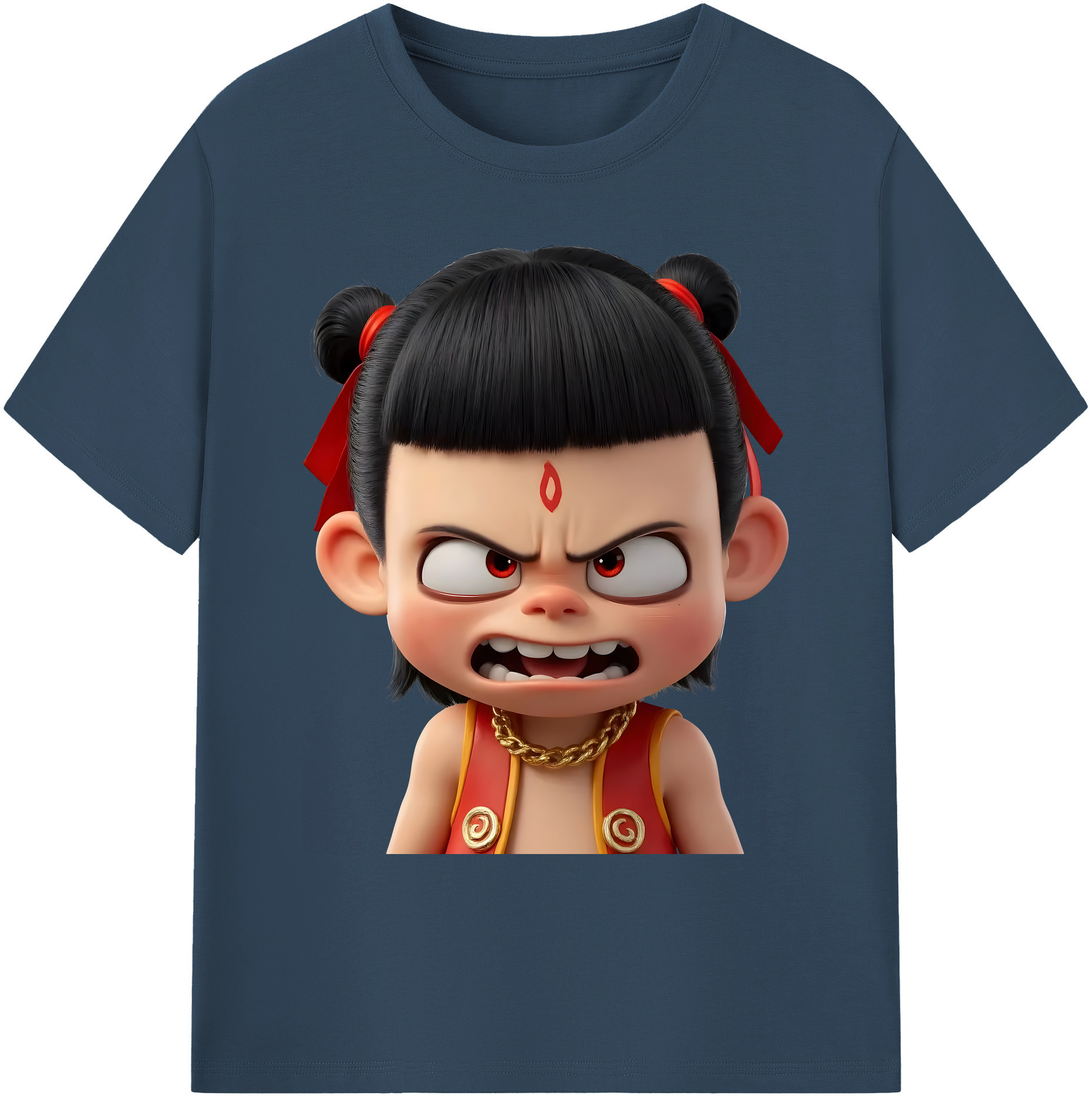 （画像用） Ne Zha 2 ナタ 魔童の大暴れ 綿100％ メンズ半袖Tシャツ｜肌触りやわらか＆通気性