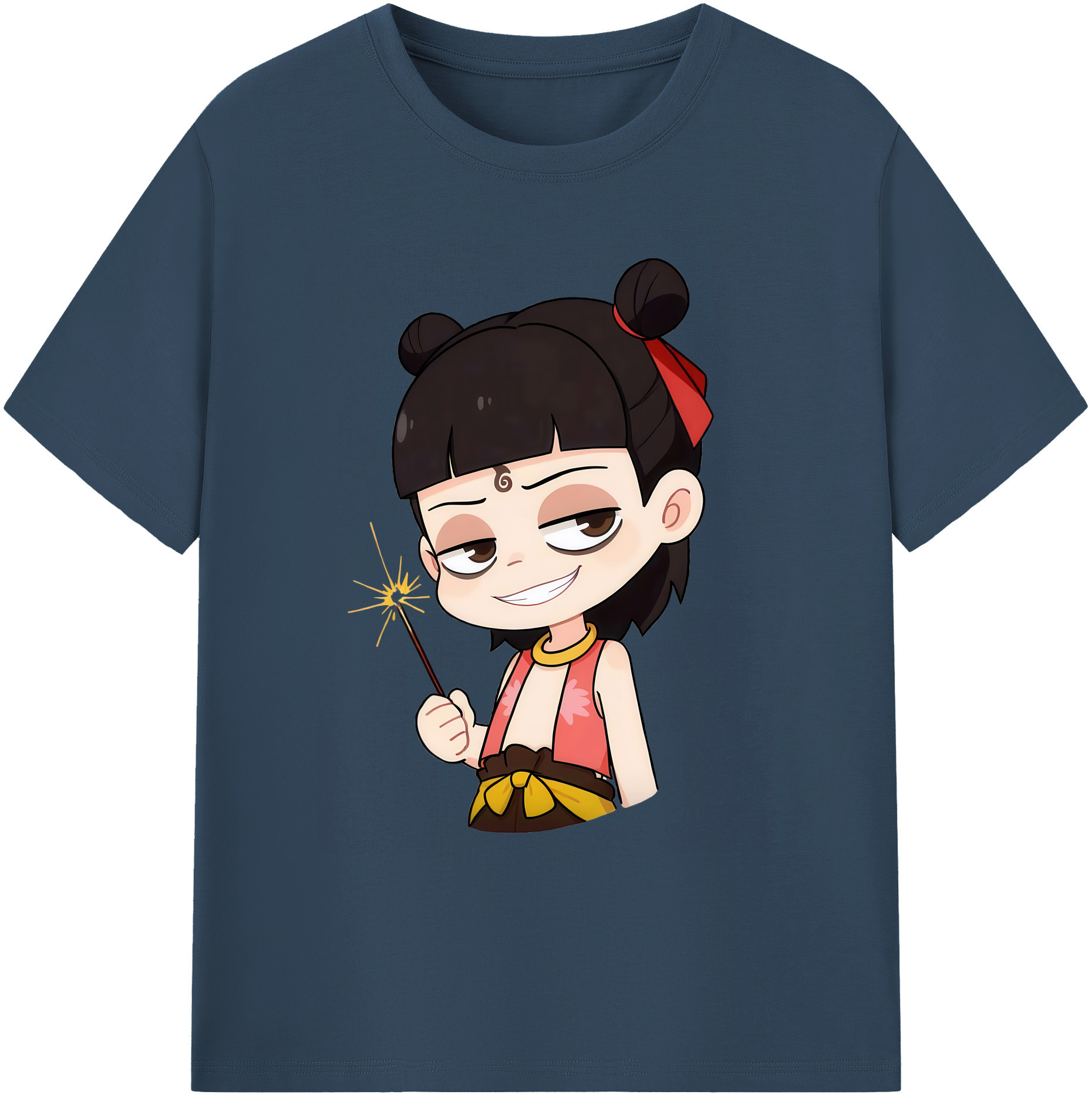 （画像用） Ne Zha 2 ナタ 魔童の大暴れ 綿100％ メンズ半袖Tシャツ｜肌触りやわらか＆通気性