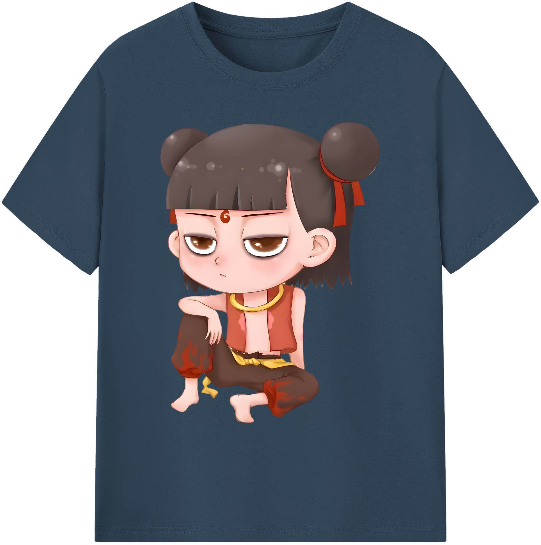 （画像用） Ne Zha 2 ナタ 魔童の大暴れ 綿100％ メンズ半袖Tシャツ｜肌触りやわらか＆通気性