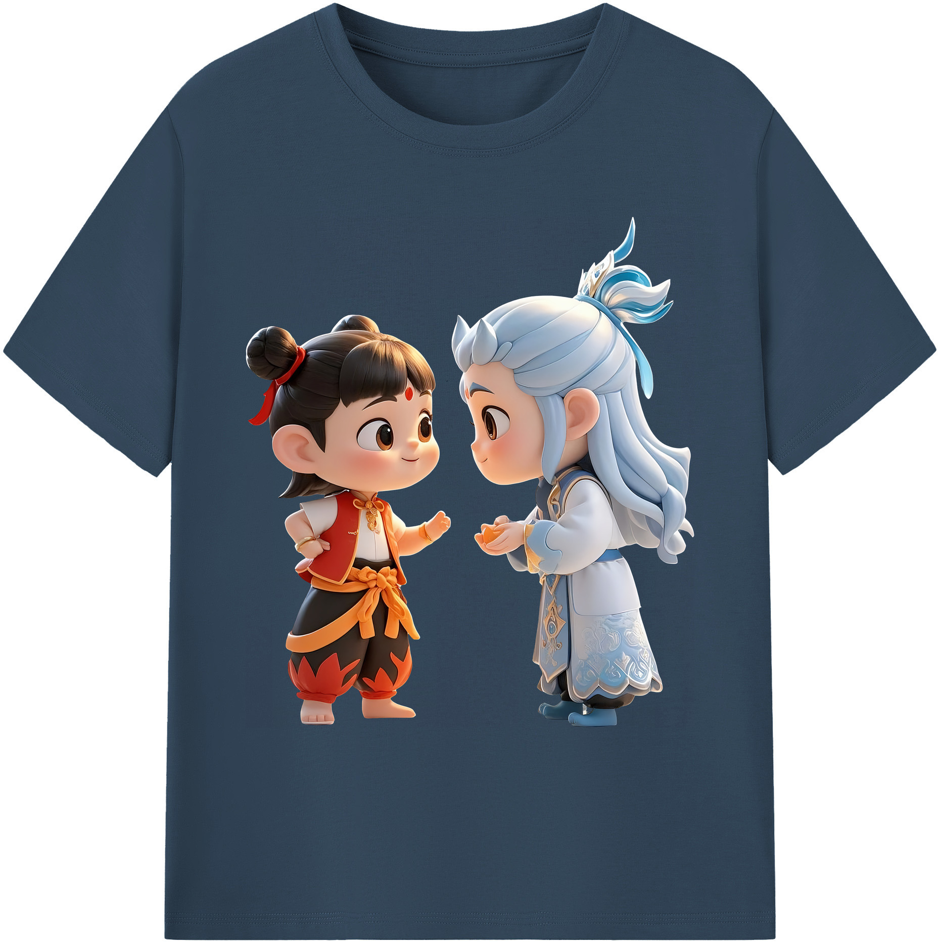 （画像用） Ne Zha 2 ナタ 魔童の大暴れ 綿100％ メンズ半袖Tシャツ｜肌触りやわらか＆通気性