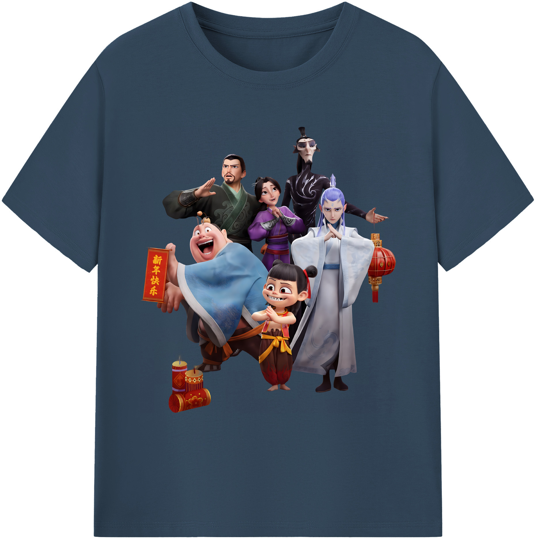 （画像用） Ne Zha 2 ナタ 魔童の大暴れ 綿100％ メンズ半袖Tシャツ｜肌触りやわらか＆通気性