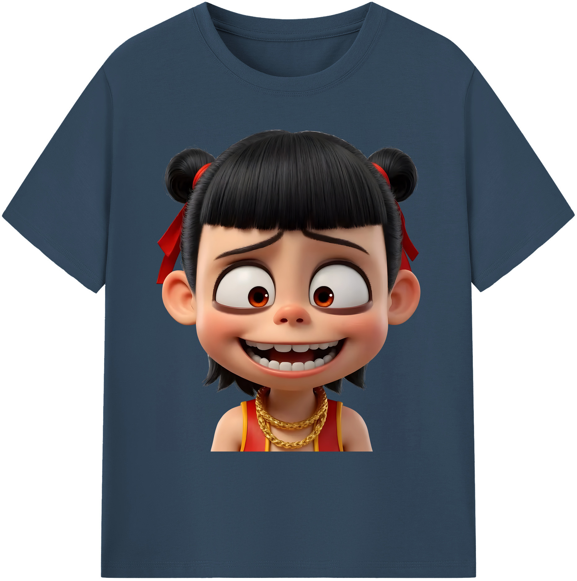（画像用） Ne Zha 2 ナタ 魔童の大暴れ 綿100％ メンズ半袖Tシャツ｜肌触りやわらか＆通気性