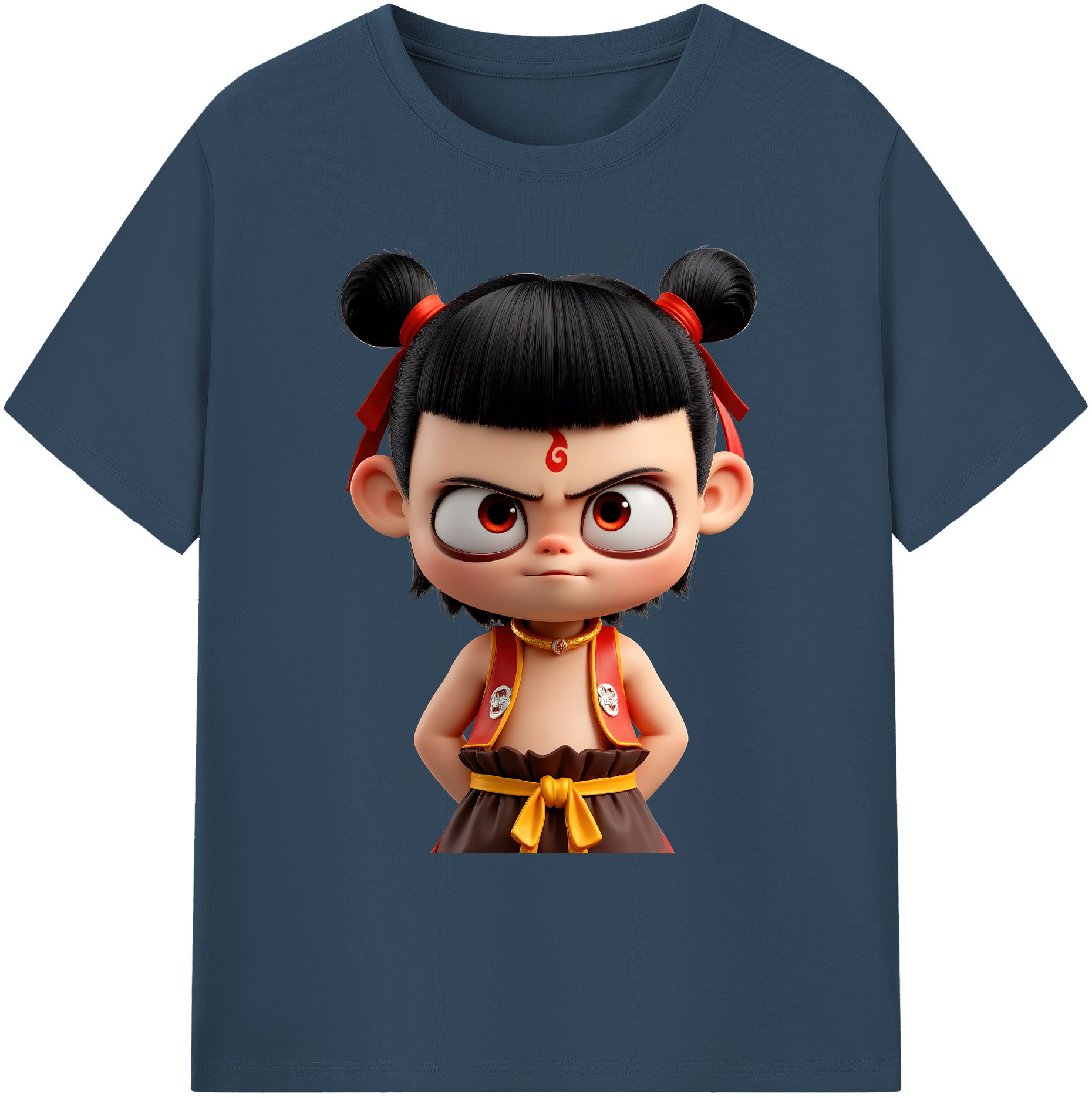 （画像用） Ne Zha 2 ナタ 魔童の大暴れ 綿100％ メンズ半袖Tシャツ｜肌触りやわらか＆通気性