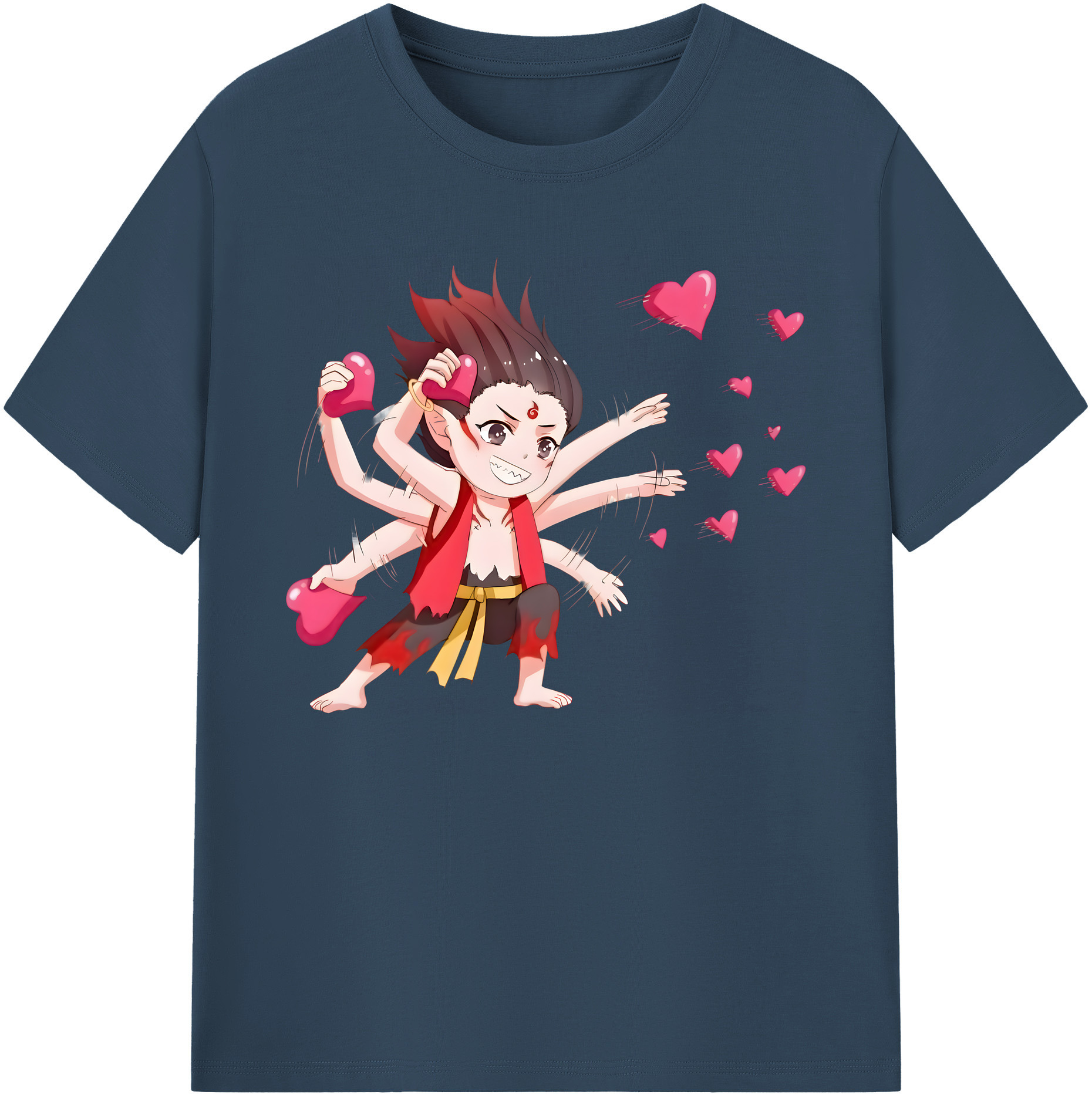 （画像用） Ne Zha 2 ナタ 魔童の大暴れ 綿100％ メンズ半袖Tシャツ｜肌触りやわらか＆通気性