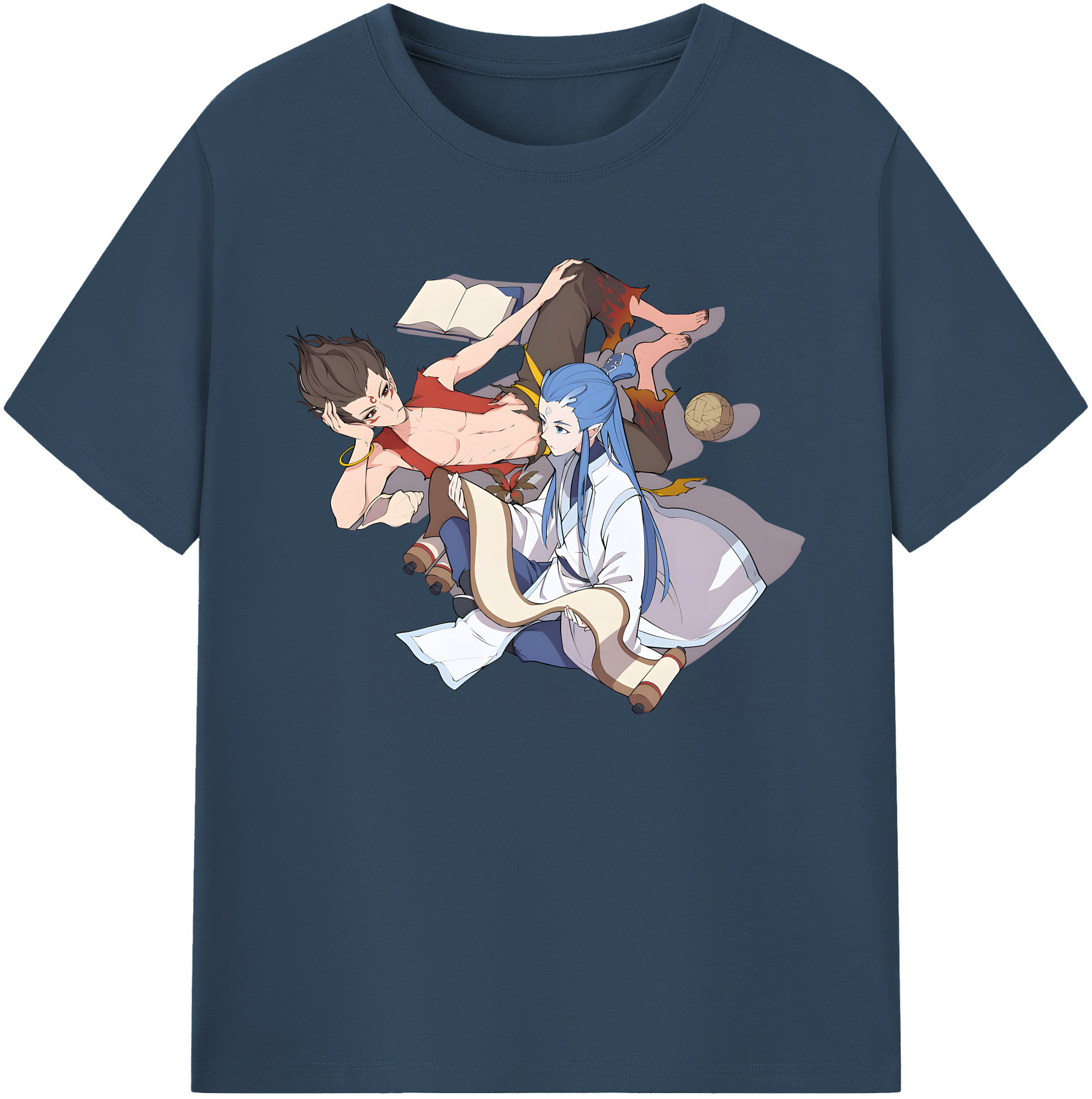 （画像用） Ne Zha 2 ナタ 魔童の大暴れ 綿100％ メンズ半袖Tシャツ｜肌触りやわらか＆通気性