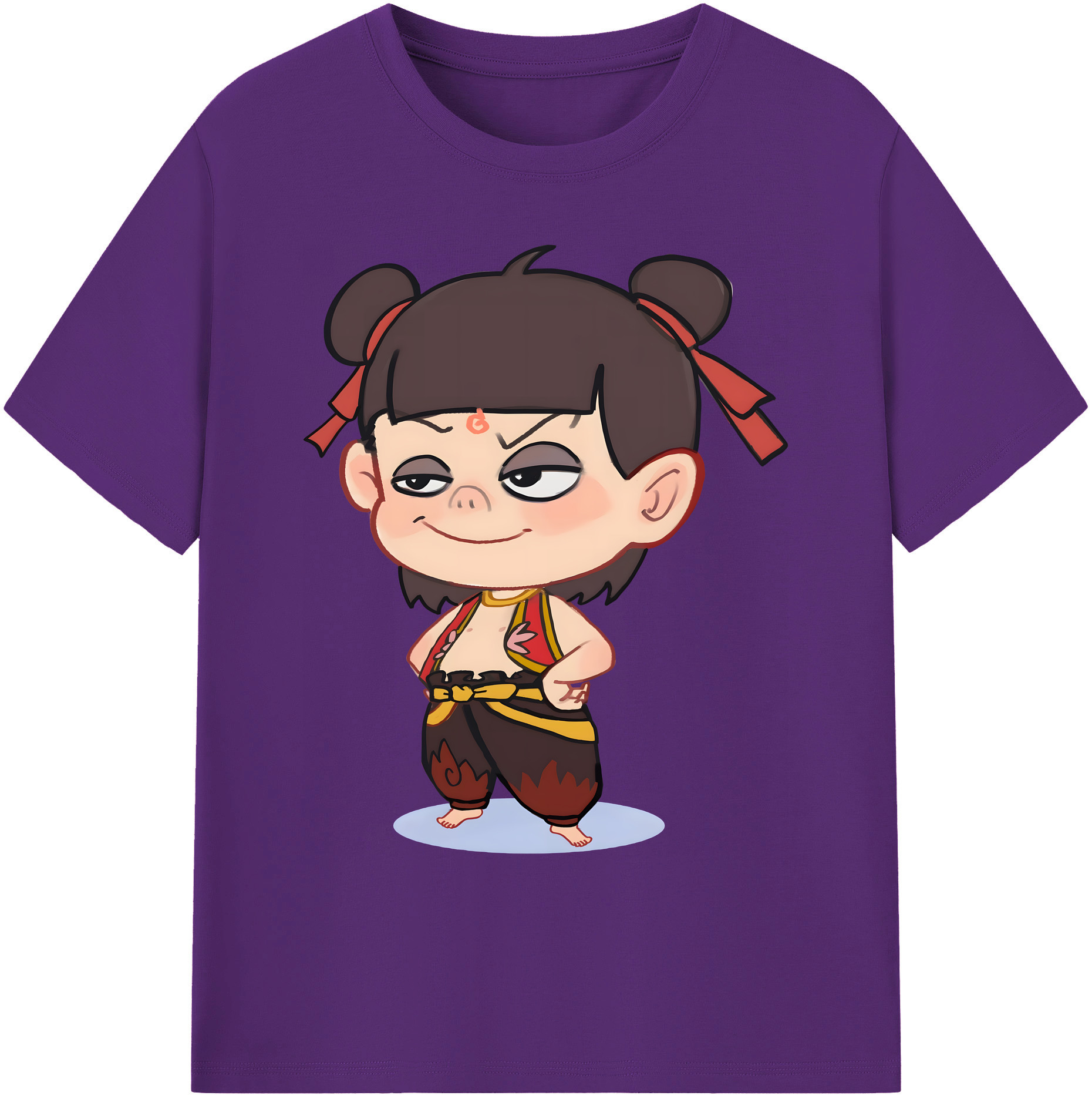（画像用） Ne Zha 2 ナタ 魔童の大暴れ 綿100％ メンズ半袖Tシャツ｜肌触りやわらか＆通気性