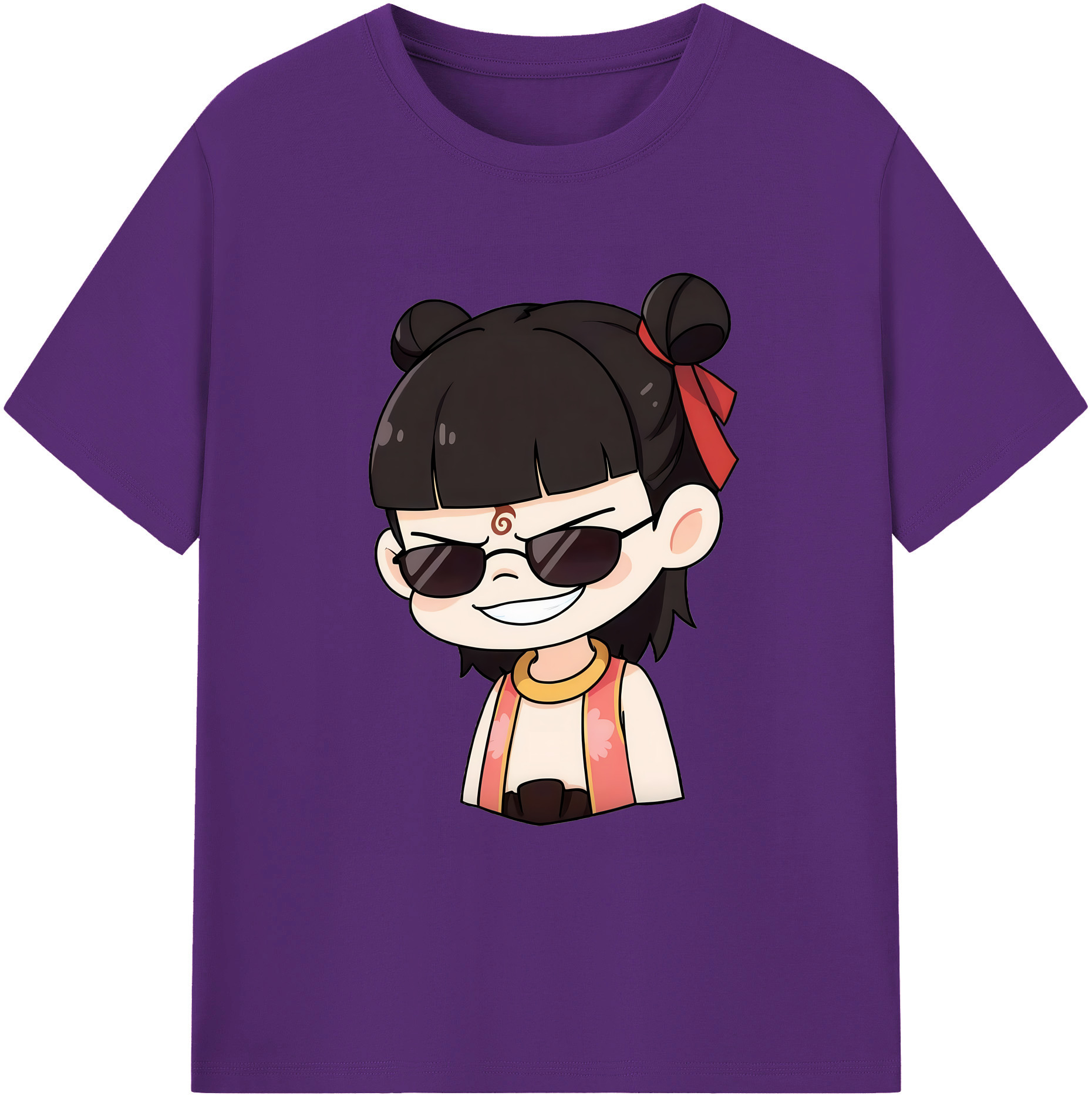 （画像用） Ne Zha 2 ナタ 魔童の大暴れ 綿100％ メンズ半袖Tシャツ｜肌触りやわらか＆通気性