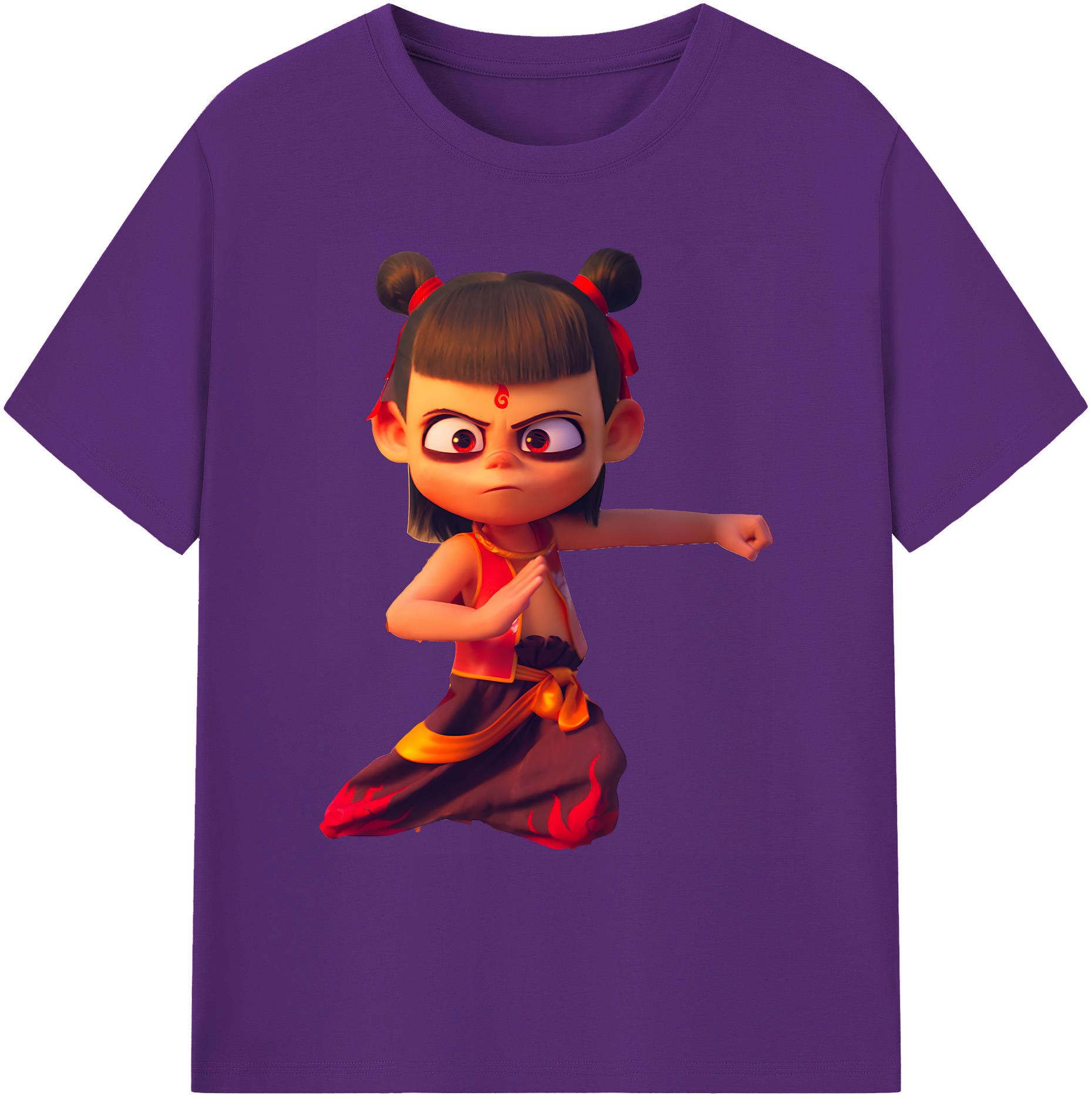 （画像用） Ne Zha 2 ナタ 魔童の大暴れ 綿100％ メンズ半袖Tシャツ｜肌触りやわらか＆通気性