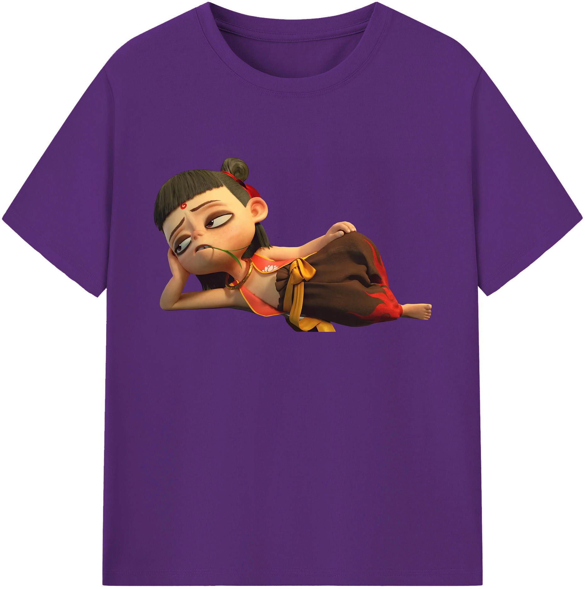 （画像用） Ne Zha 2 ナタ 魔童の大暴れ 綿100％ メンズ半袖Tシャツ｜肌触りやわらか＆通気性