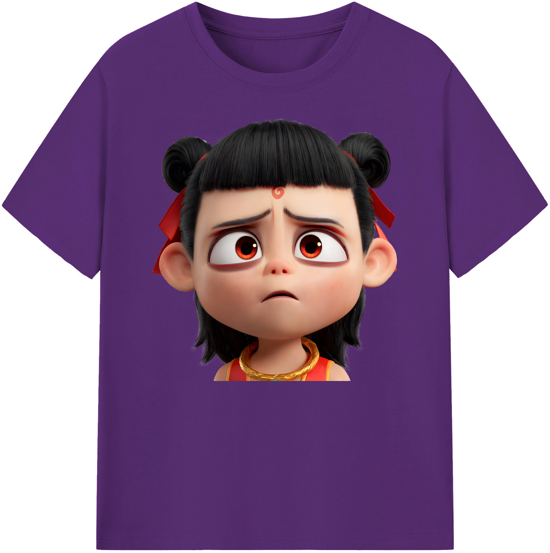 （画像用） Ne Zha 2 ナタ 魔童の大暴れ 綿100％ メンズ半袖Tシャツ｜肌触りやわらか＆通気性