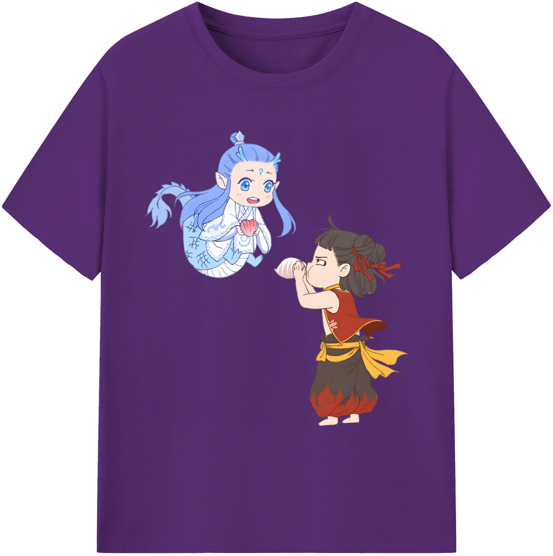 （画像用） Ne Zha 2 ナタ 魔童の大暴れ 綿100％ メンズ半袖Tシャツ｜肌触りやわらか＆通気性