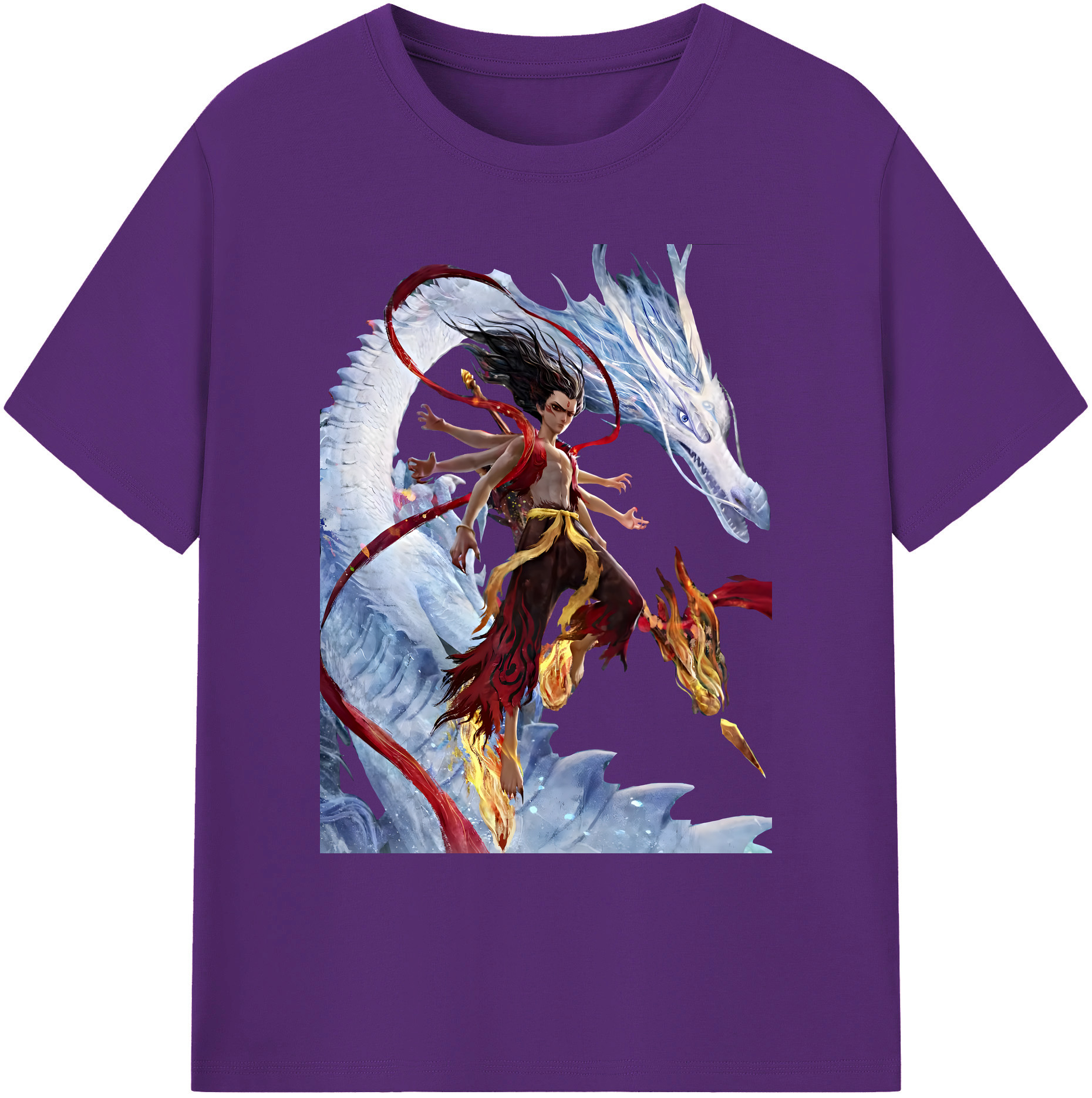 （画像用） Ne Zha 2 ナタ 魔童の大暴れ 綿100％ メンズ半袖Tシャツ｜肌触りやわらか＆通気性
