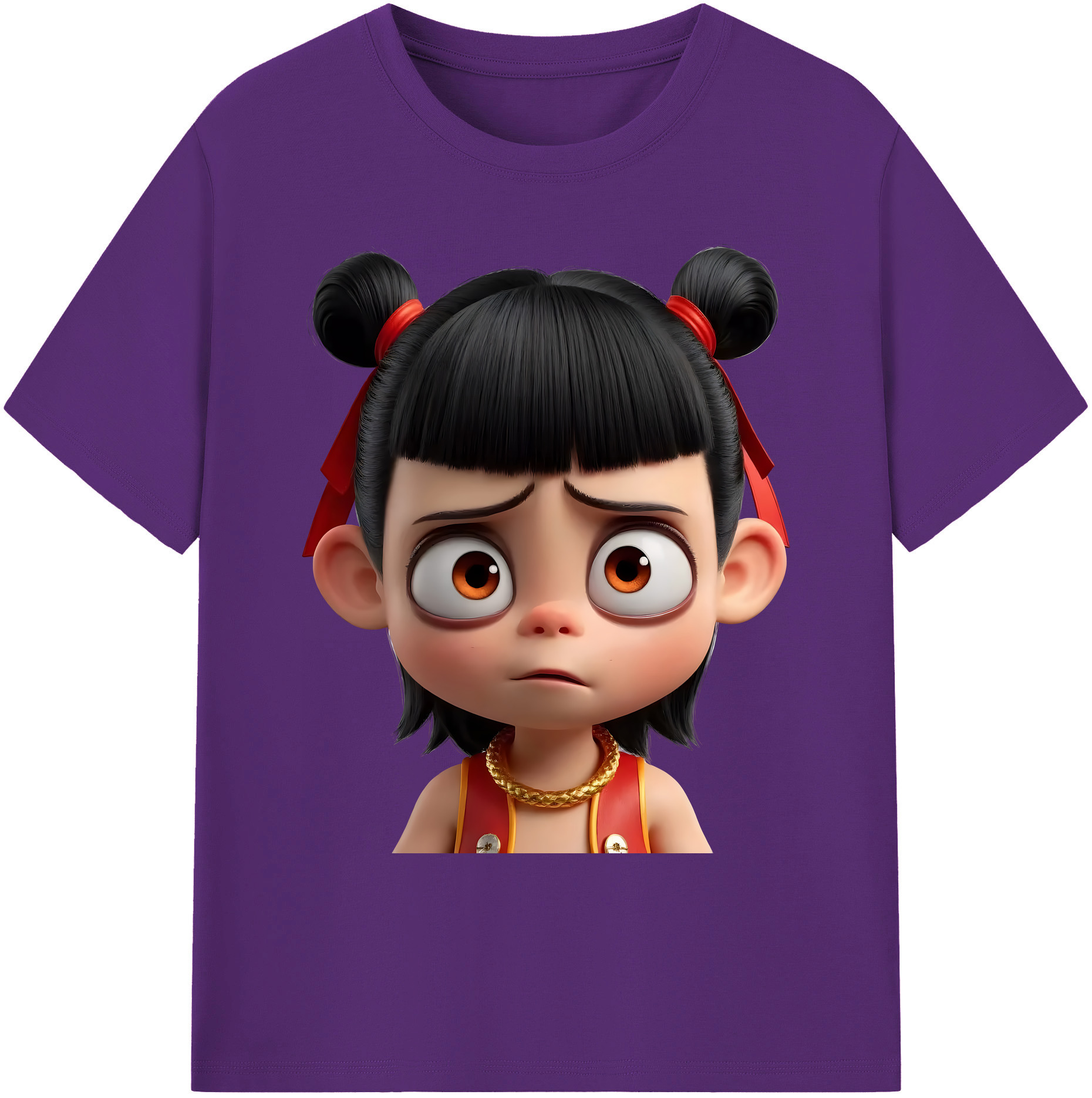 （画像用） Ne Zha 2 ナタ 魔童の大暴れ 綿100％ メンズ半袖Tシャツ｜肌触りやわらか＆通気性