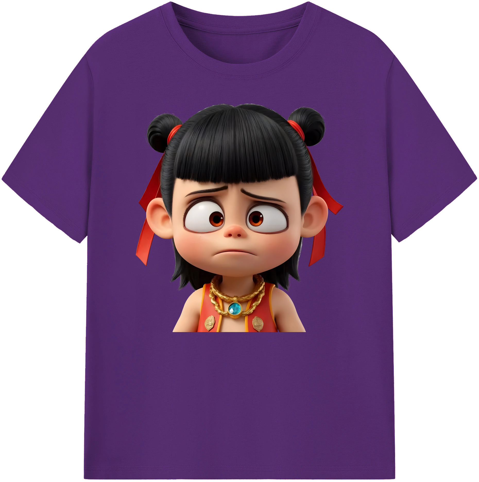 （画像用） Ne Zha 2 ナタ 魔童の大暴れ 綿100％ メンズ半袖Tシャツ｜肌触りやわらか＆通気性