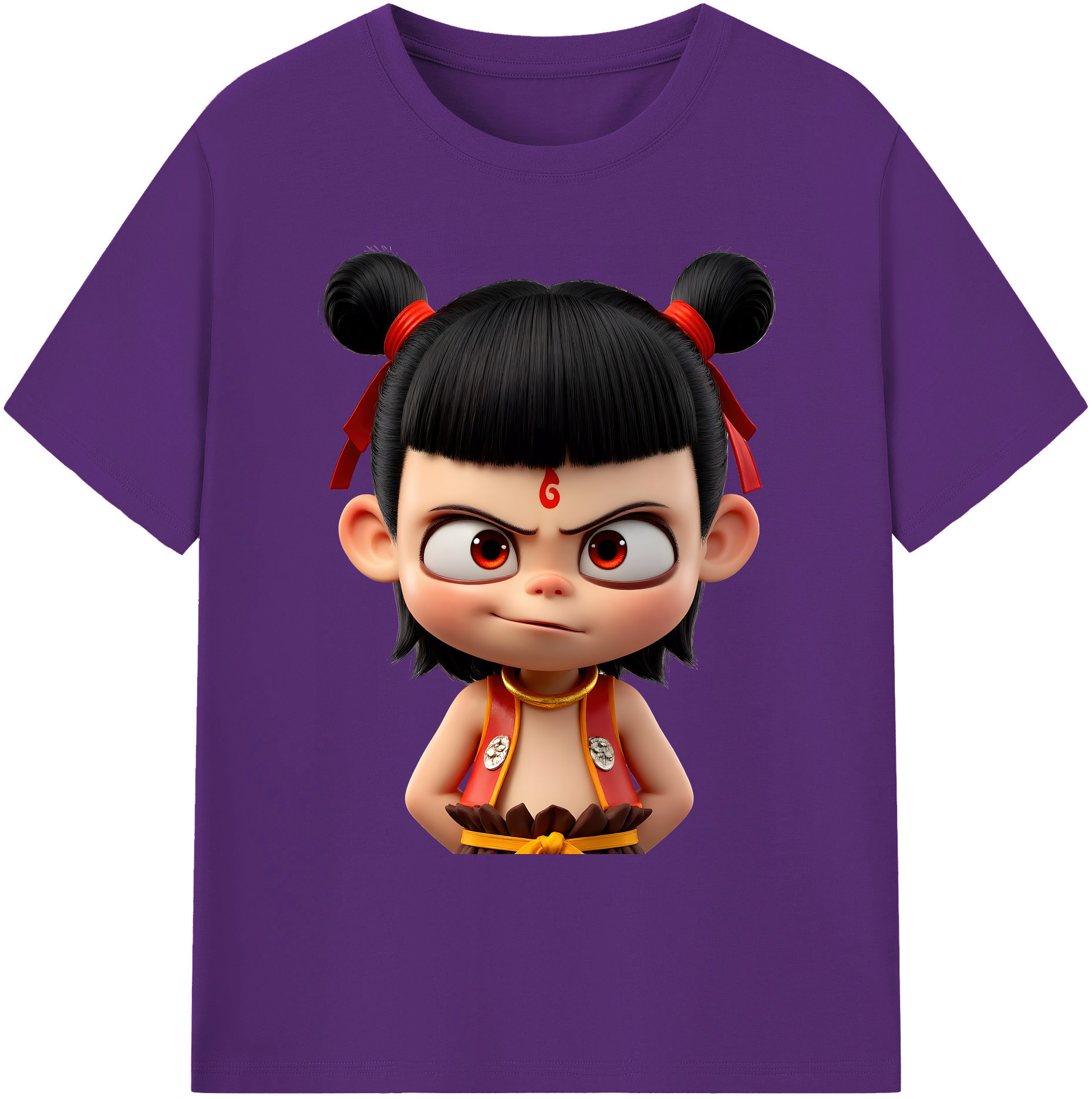 （画像用） Ne Zha 2 ナタ 魔童の大暴れ 綿100％ メンズ半袖Tシャツ｜肌触りやわらか＆通気性