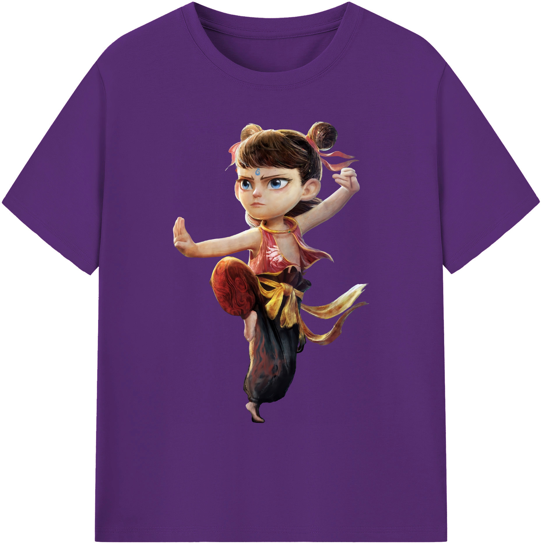 （画像用） Ne Zha 2 ナタ 魔童の大暴れ 綿100％ メンズ半袖Tシャツ｜肌触りやわらか＆通気性
