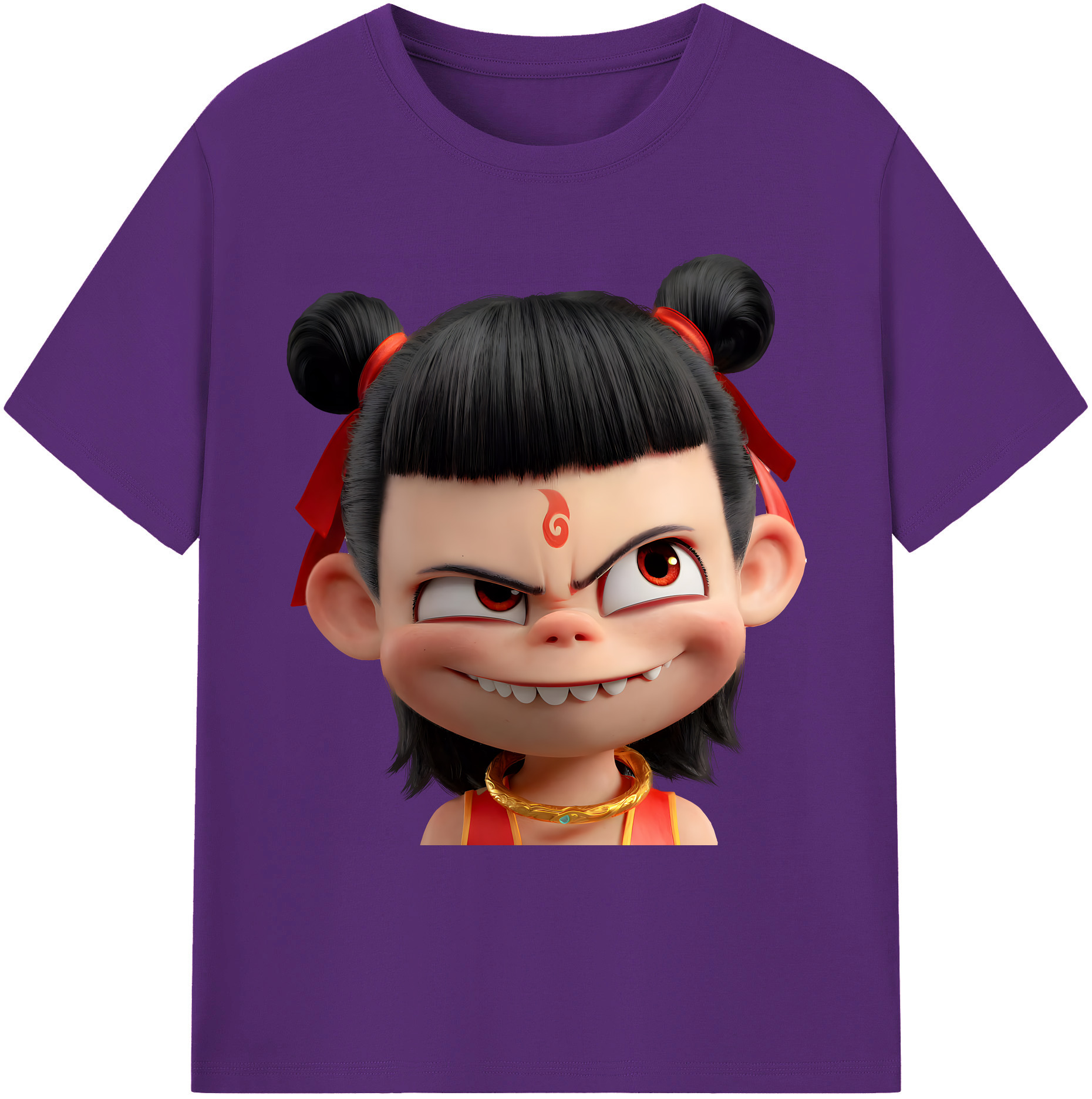 （画像用） Ne Zha 2 ナタ 魔童の大暴れ 綿100％ メンズ半袖Tシャツ｜肌触りやわらか＆通気性