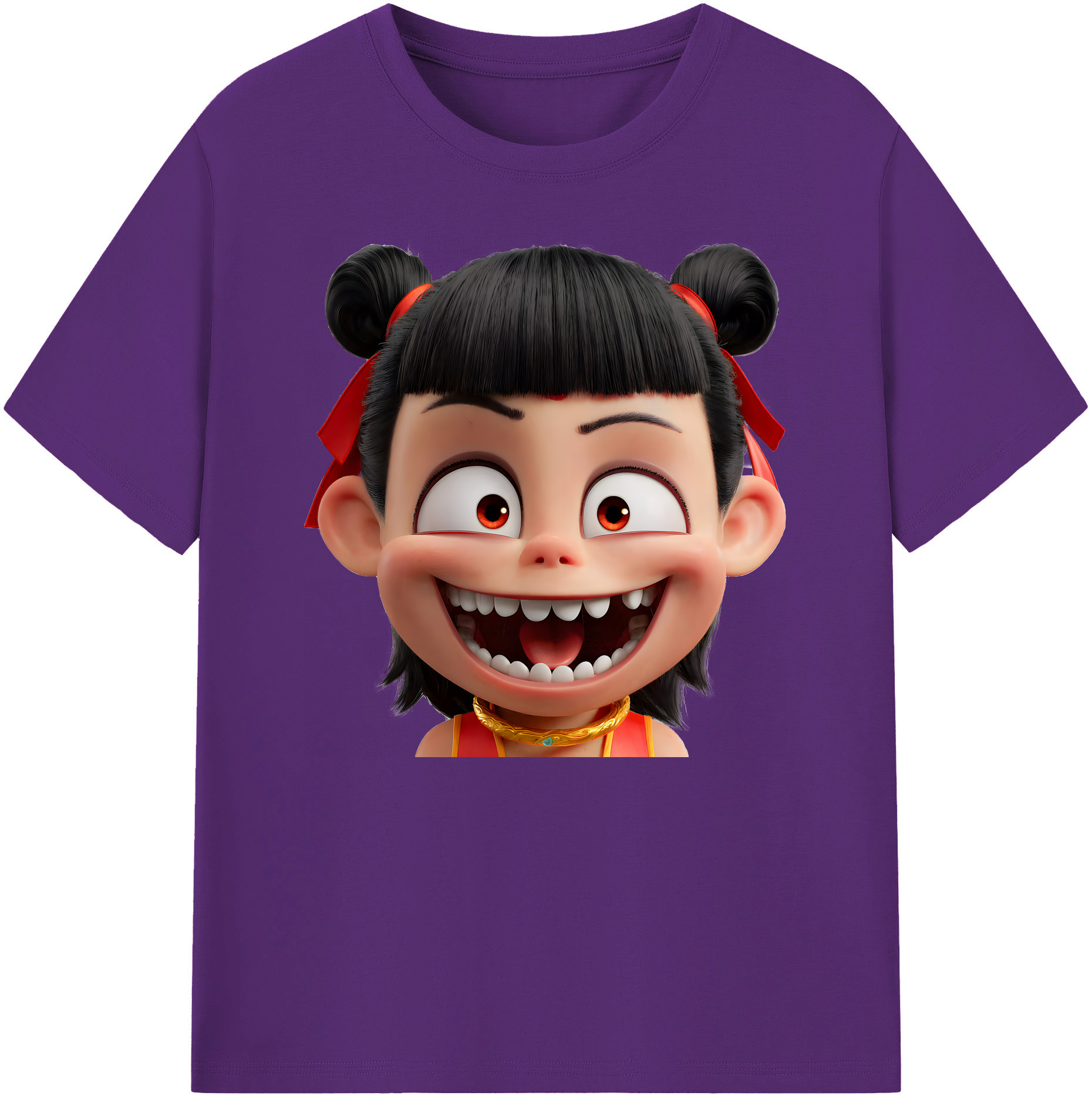 （画像用） Ne Zha 2 ナタ 魔童の大暴れ 綿100％ メンズ半袖Tシャツ｜肌触りやわらか＆通気性