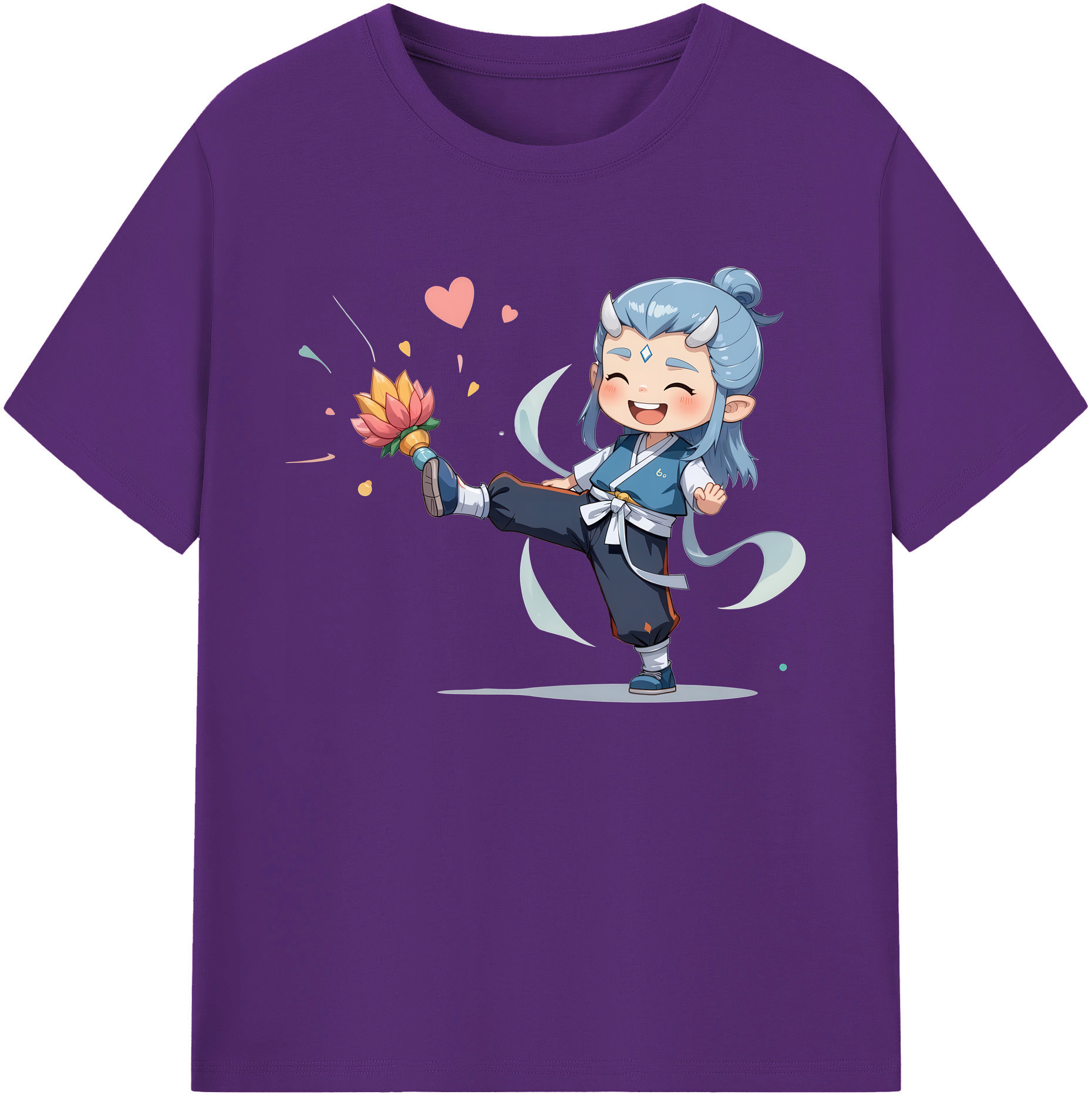 （画像用） Ne Zha 2 ナタ 魔童の大暴れ 綿100％ メンズ半袖Tシャツ｜肌触りやわらか＆通気性