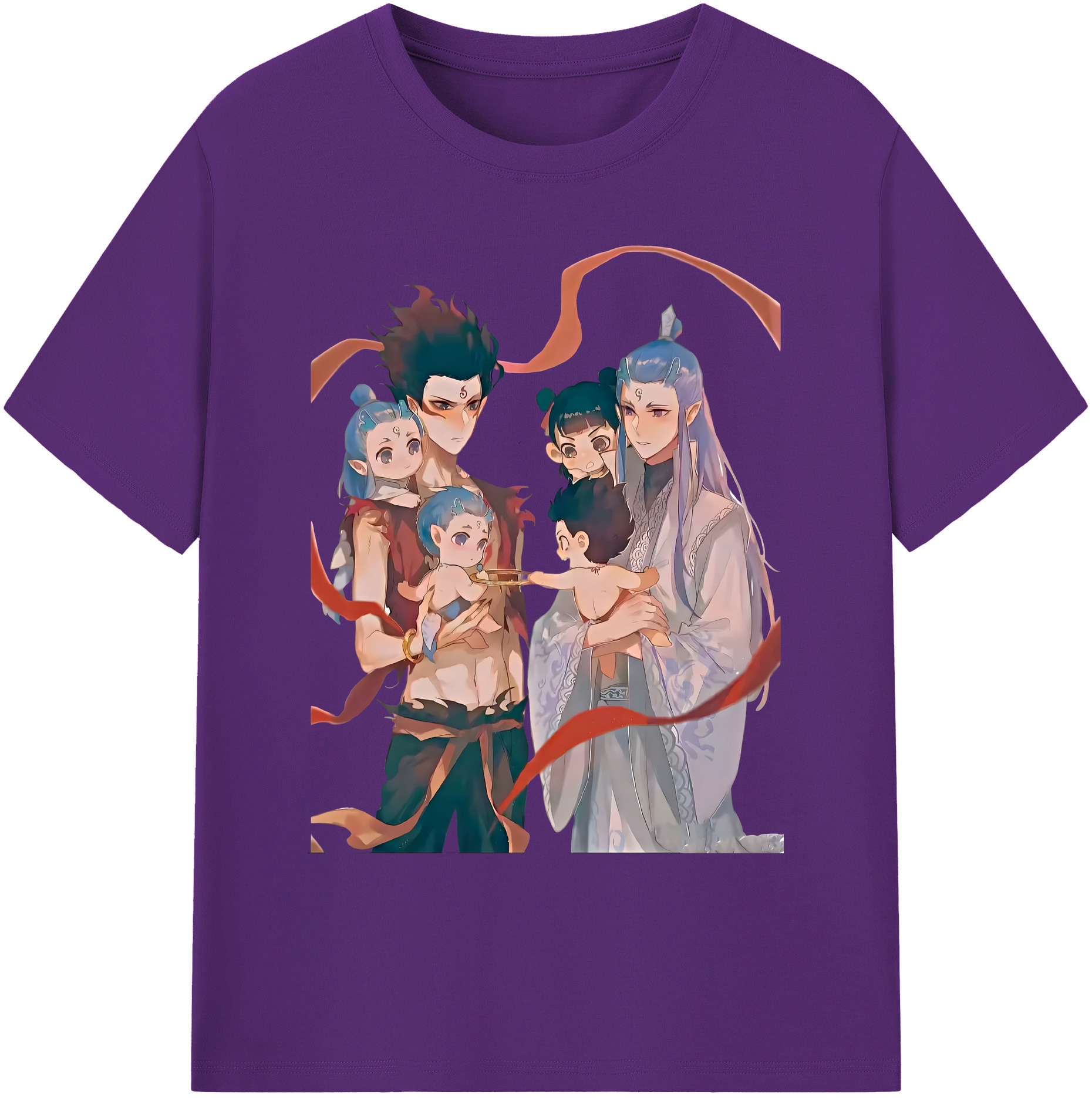 （画像用） Ne Zha 2 ナタ 魔童の大暴れ 綿100％ メンズ半袖Tシャツ｜肌触りやわらか＆通気性