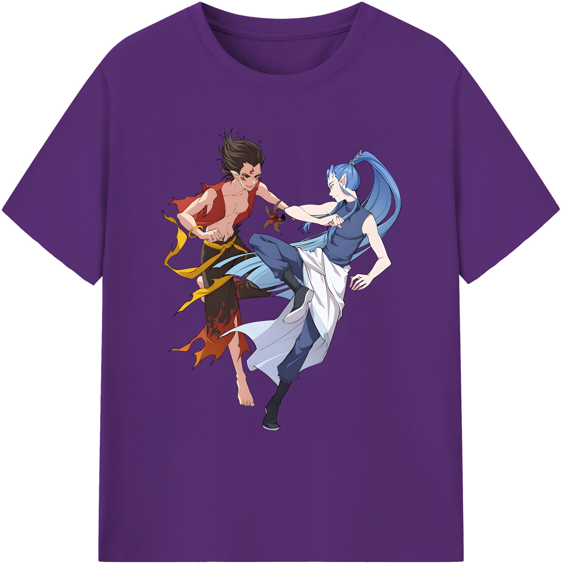 （画像用） Ne Zha 2 ナタ 魔童の大暴れ 綿100％ メンズ半袖Tシャツ｜肌触りやわらか＆通気性