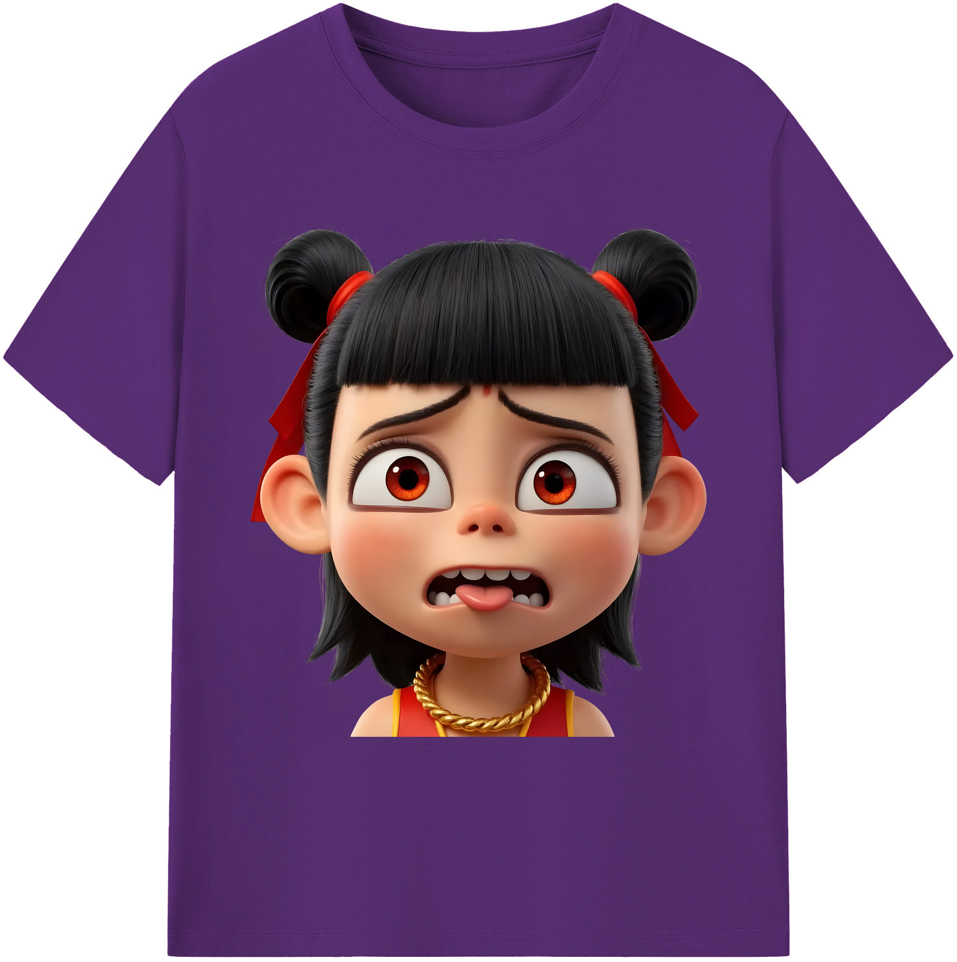 （画像用） Ne Zha 2 ナタ 魔童の大暴れ 綿100％ メンズ半袖Tシャツ｜肌触りやわらか＆通気性