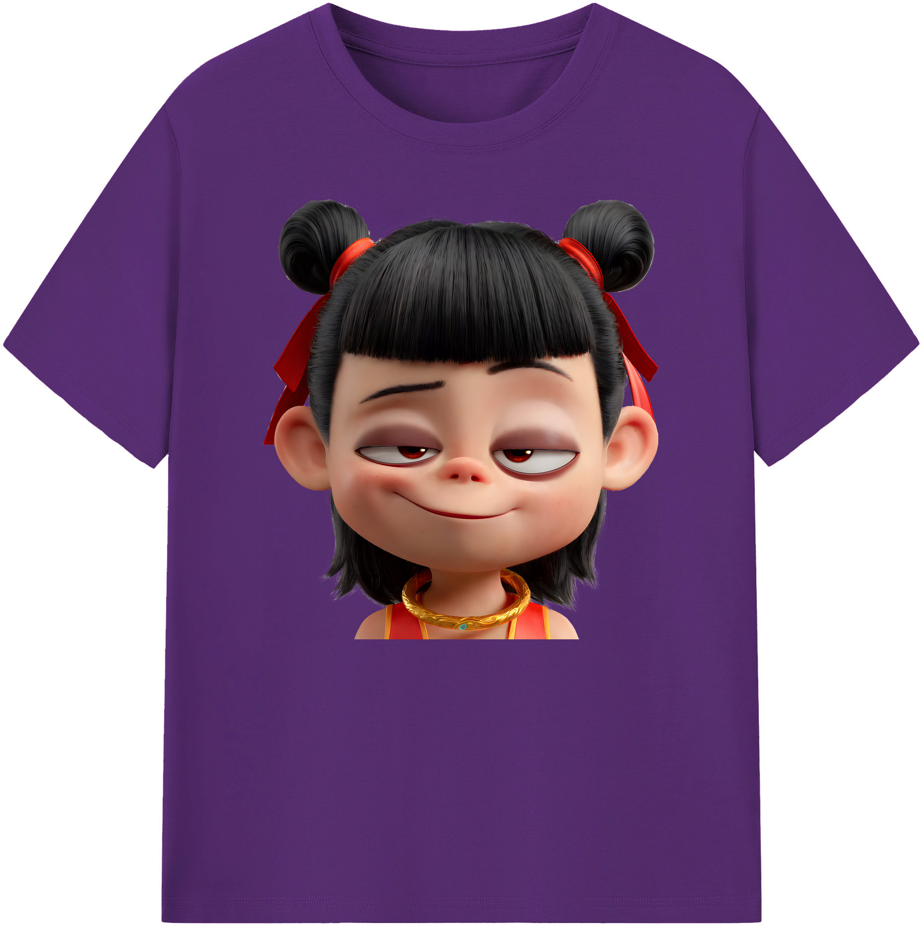 （画像用） Ne Zha 2 ナタ 魔童の大暴れ 綿100％ メンズ半袖Tシャツ｜肌触りやわらか＆通気性