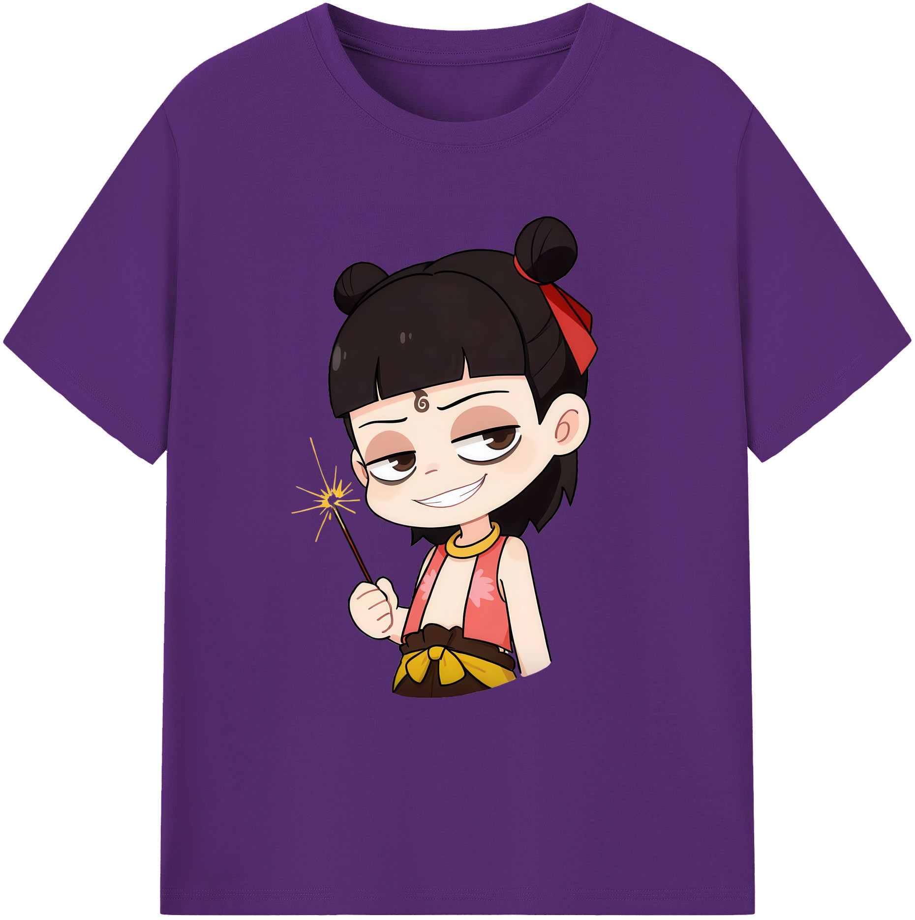 （画像用） Ne Zha 2 ナタ 魔童の大暴れ 綿100％ メンズ半袖Tシャツ｜肌触りやわらか＆通気性