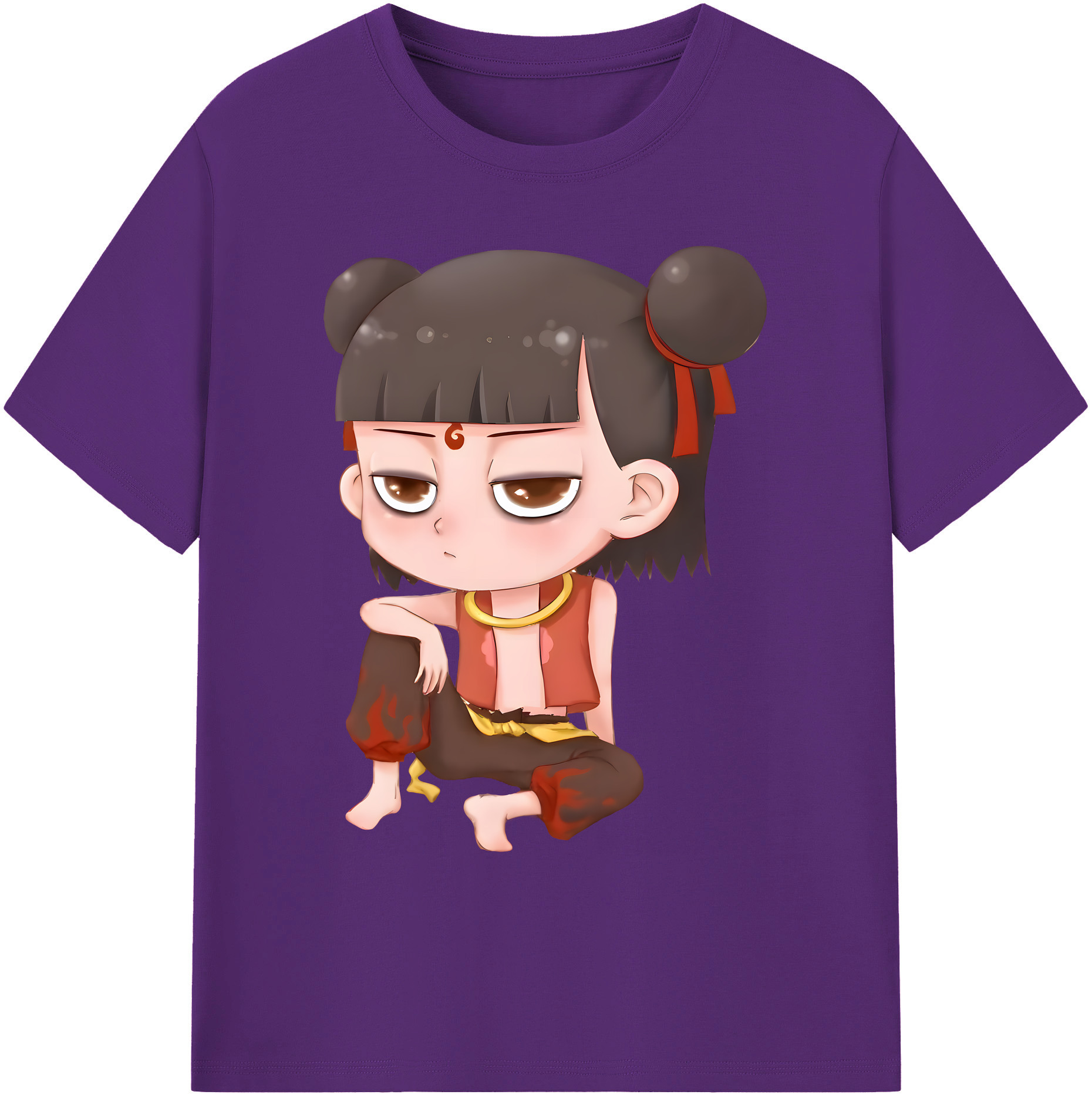 （画像用） Ne Zha 2 ナタ 魔童の大暴れ 綿100％ メンズ半袖Tシャツ｜肌触りやわらか＆通気性