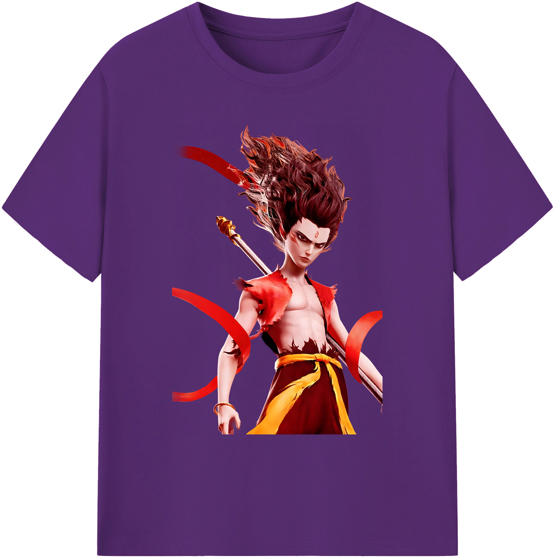 （画像用） Ne Zha 2 ナタ 魔童の大暴れ 綿100％ メンズ半袖Tシャツ｜肌触りやわらか＆通気性