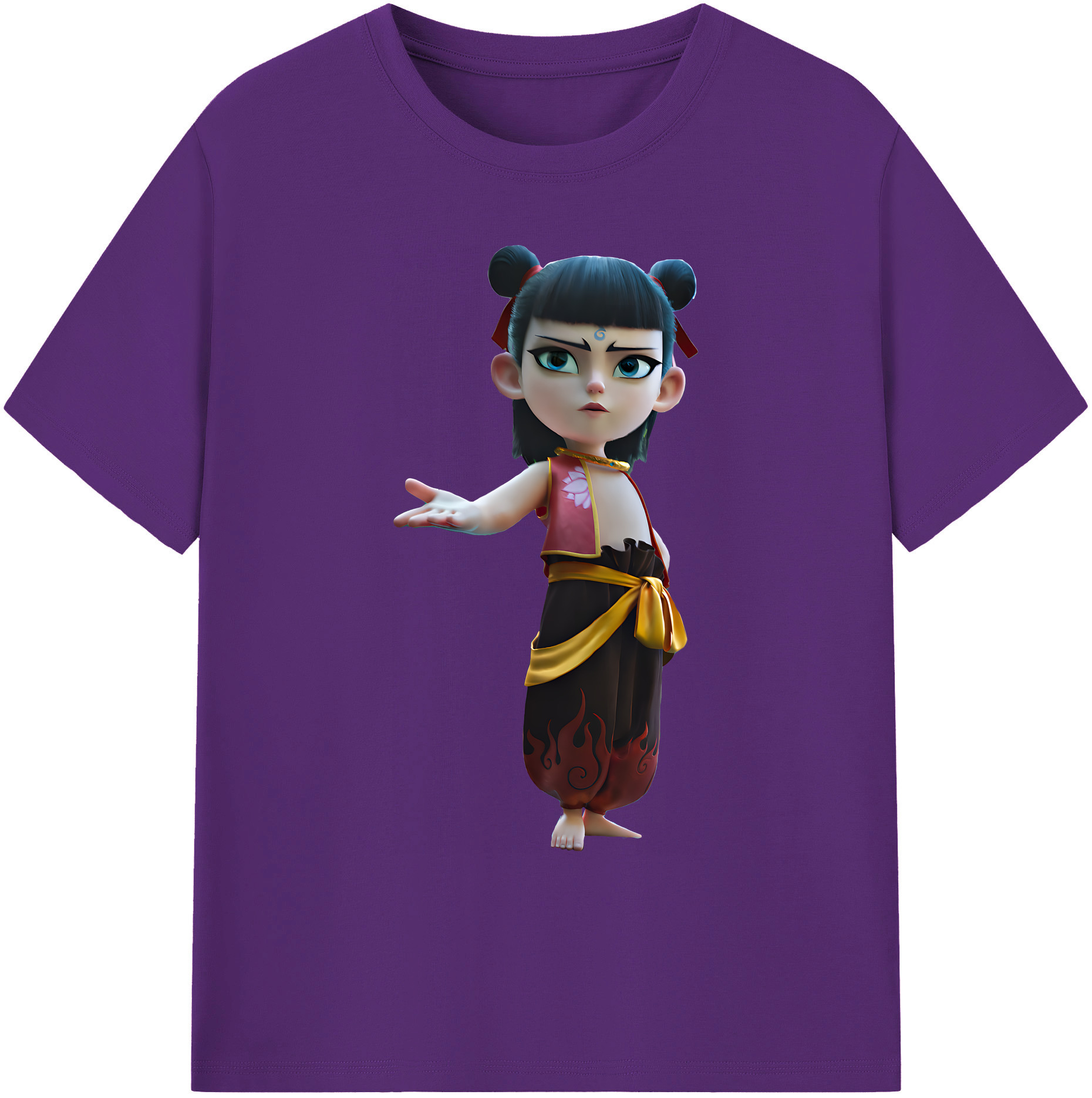 （画像用） Ne Zha 2 ナタ 魔童の大暴れ 綿100％ メンズ半袖Tシャツ｜肌触りやわらか＆通気性