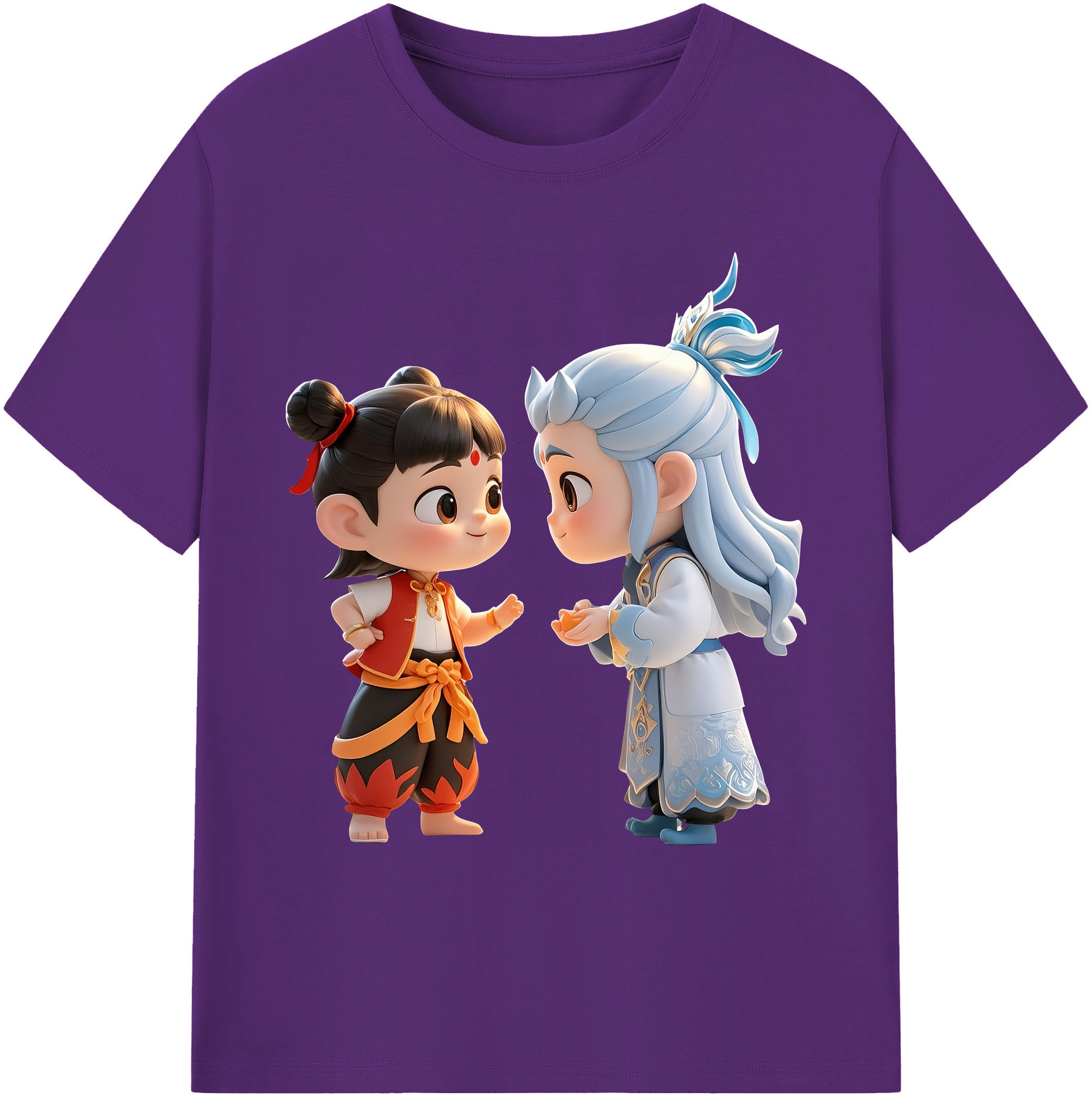 （画像用） Ne Zha 2 ナタ 魔童の大暴れ 綿100％ メンズ半袖Tシャツ｜肌触りやわらか＆通気性