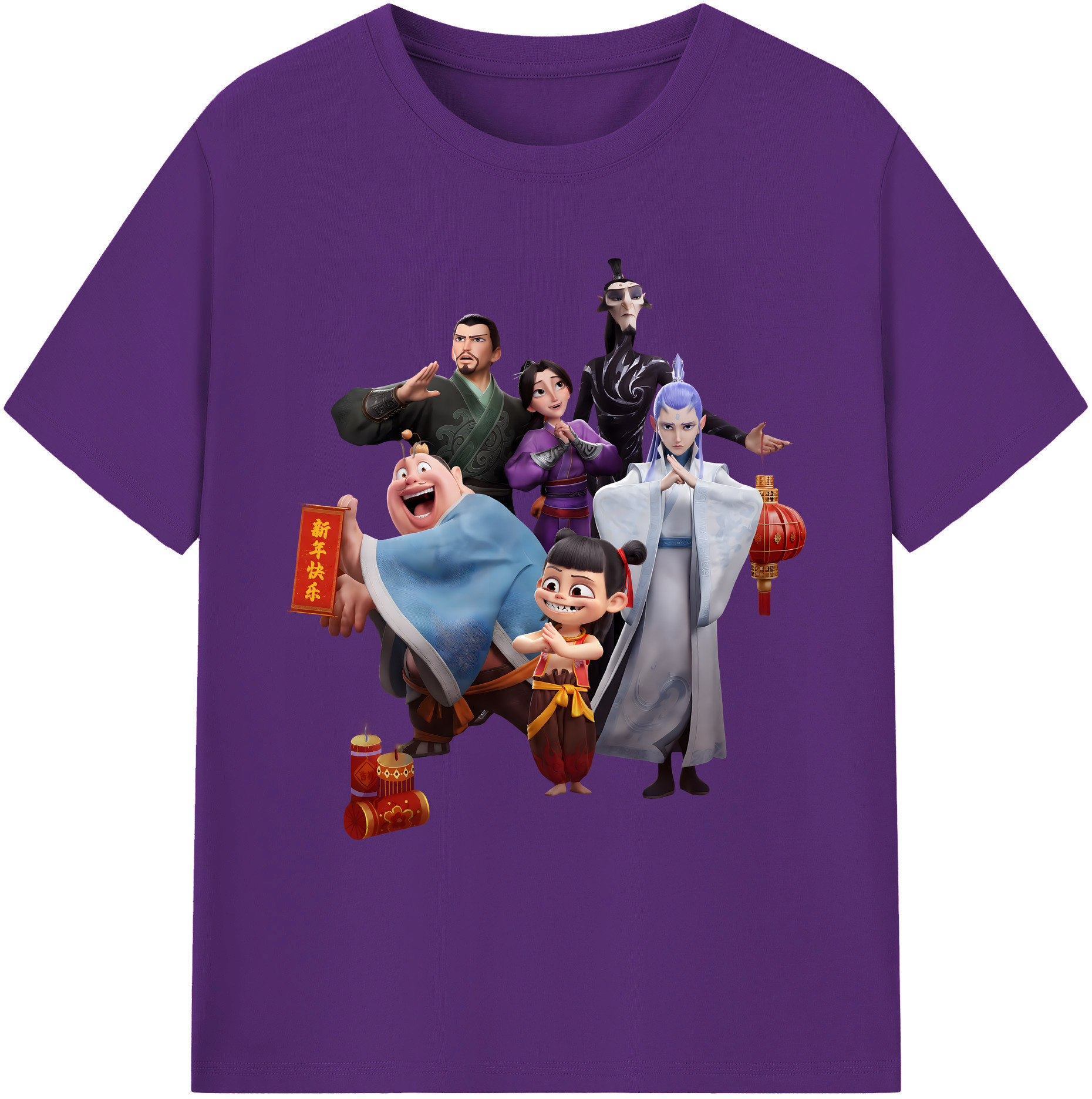 （画像用） Ne Zha 2 ナタ 魔童の大暴れ 綿100％ メンズ半袖Tシャツ｜肌触りやわらか＆通気性