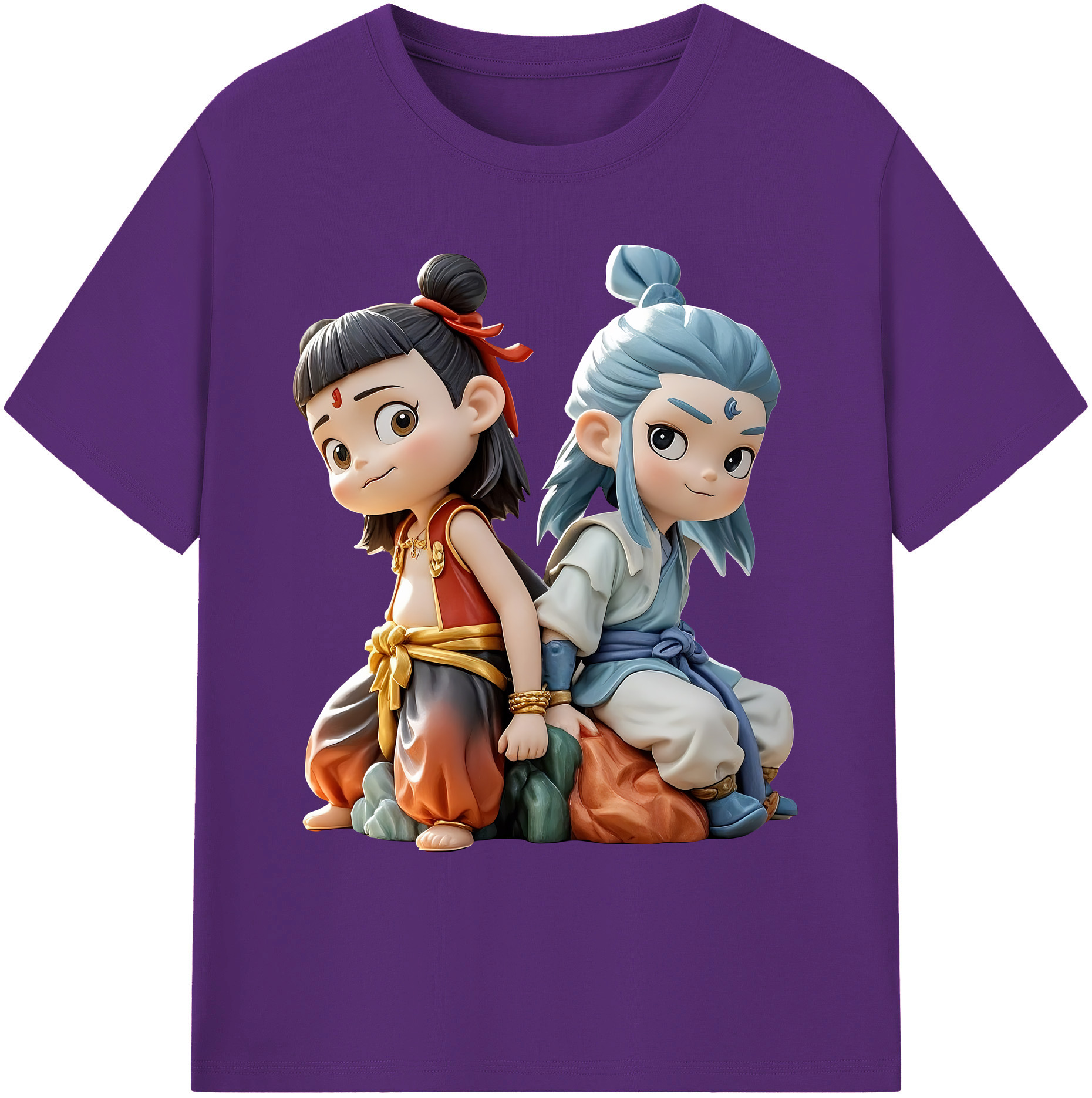 （画像用） Ne Zha 2 ナタ 魔童の大暴れ 綿100％ メンズ半袖Tシャツ｜肌触りやわらか＆通気性