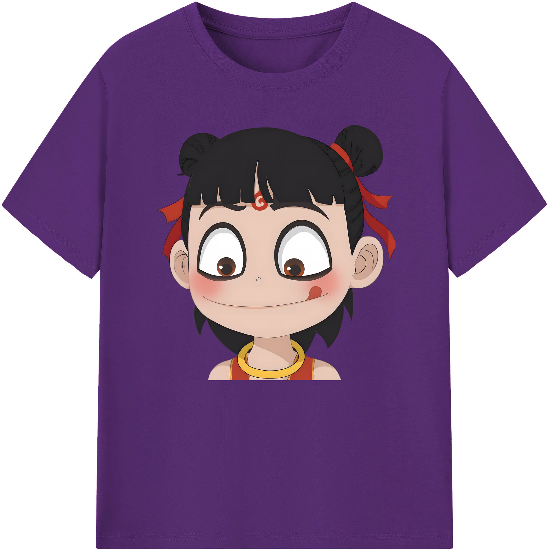 （画像用） Ne Zha 2 ナタ 魔童の大暴れ 綿100％ メンズ半袖Tシャツ｜肌触りやわらか＆通気性