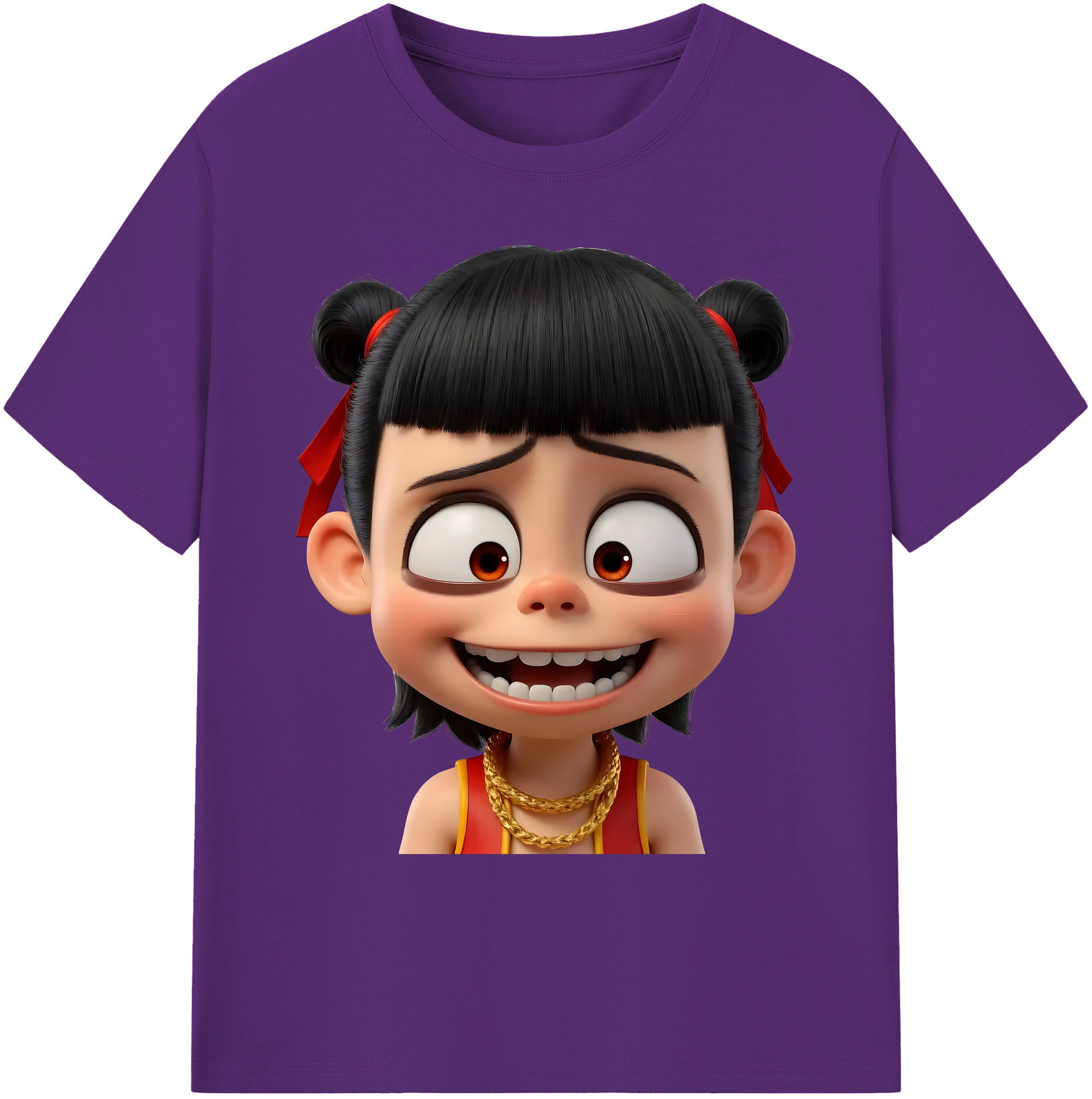 （画像用） Ne Zha 2 ナタ 魔童の大暴れ 綿100％ メンズ半袖Tシャツ｜肌触りやわらか＆通気性