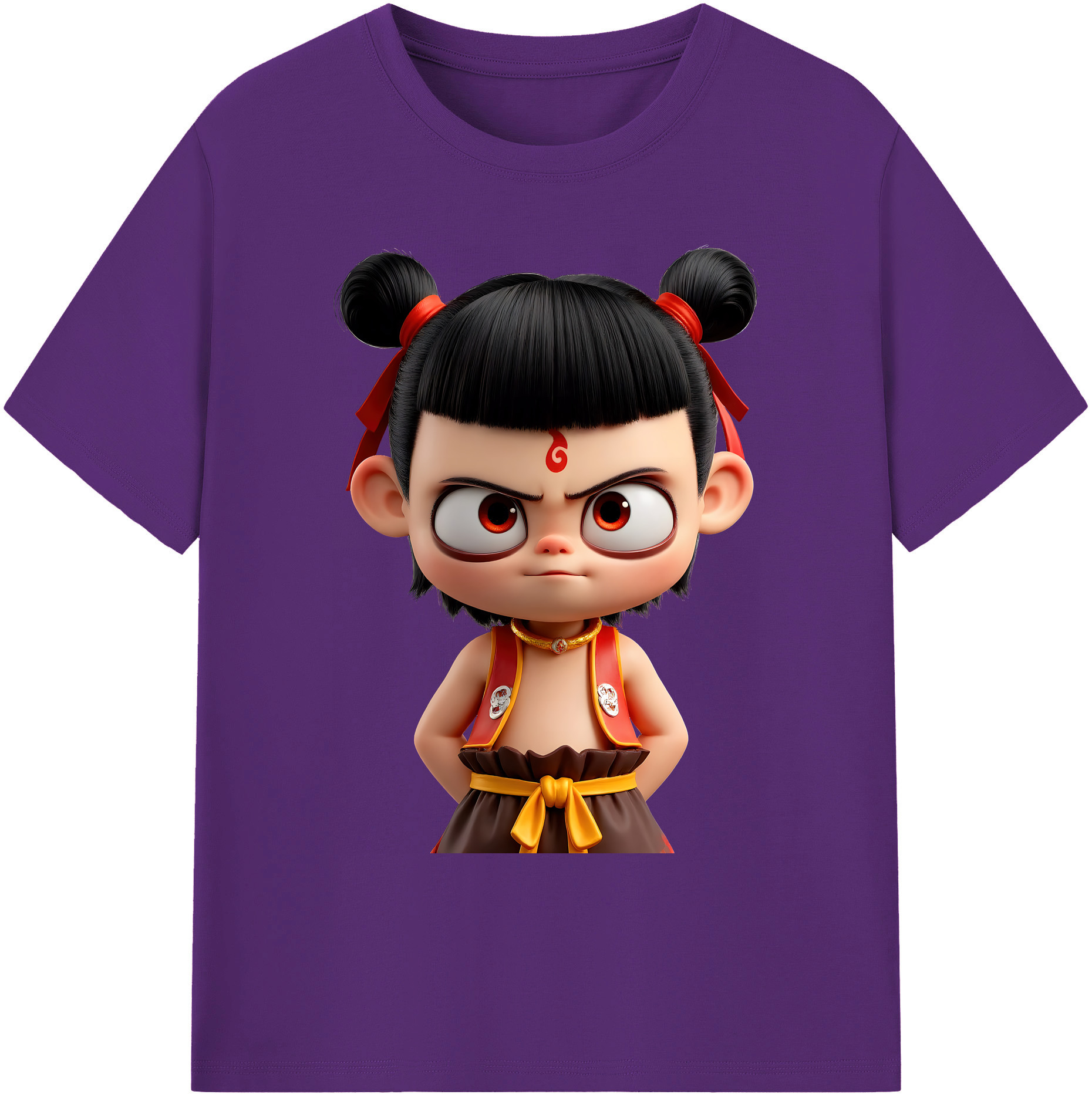 （画像用） Ne Zha 2 ナタ 魔童の大暴れ 綿100％ メンズ半袖Tシャツ｜肌触りやわらか＆通気性