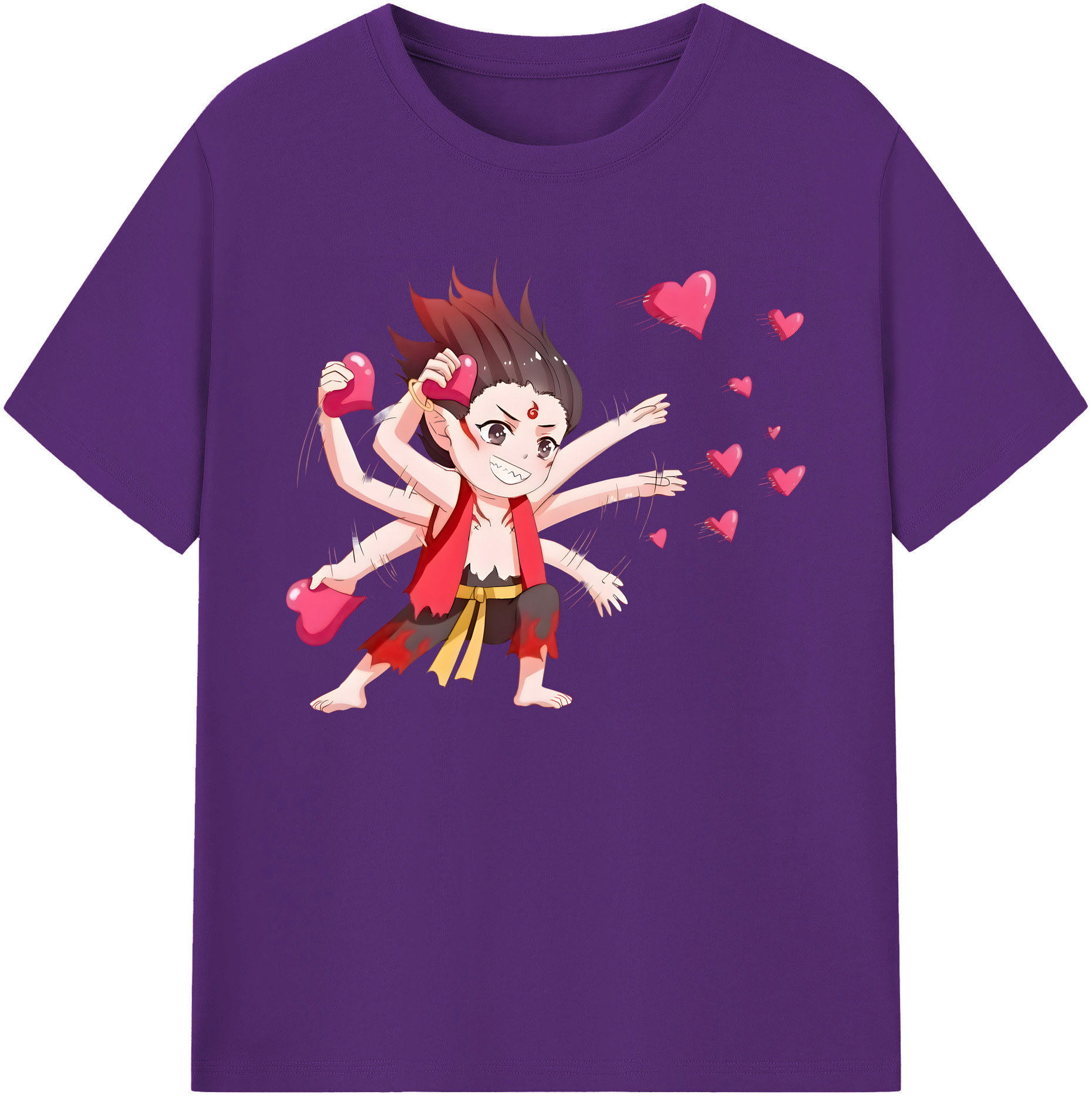 （画像用） Ne Zha 2 ナタ 魔童の大暴れ 綿100％ メンズ半袖Tシャツ｜肌触りやわらか＆通気性