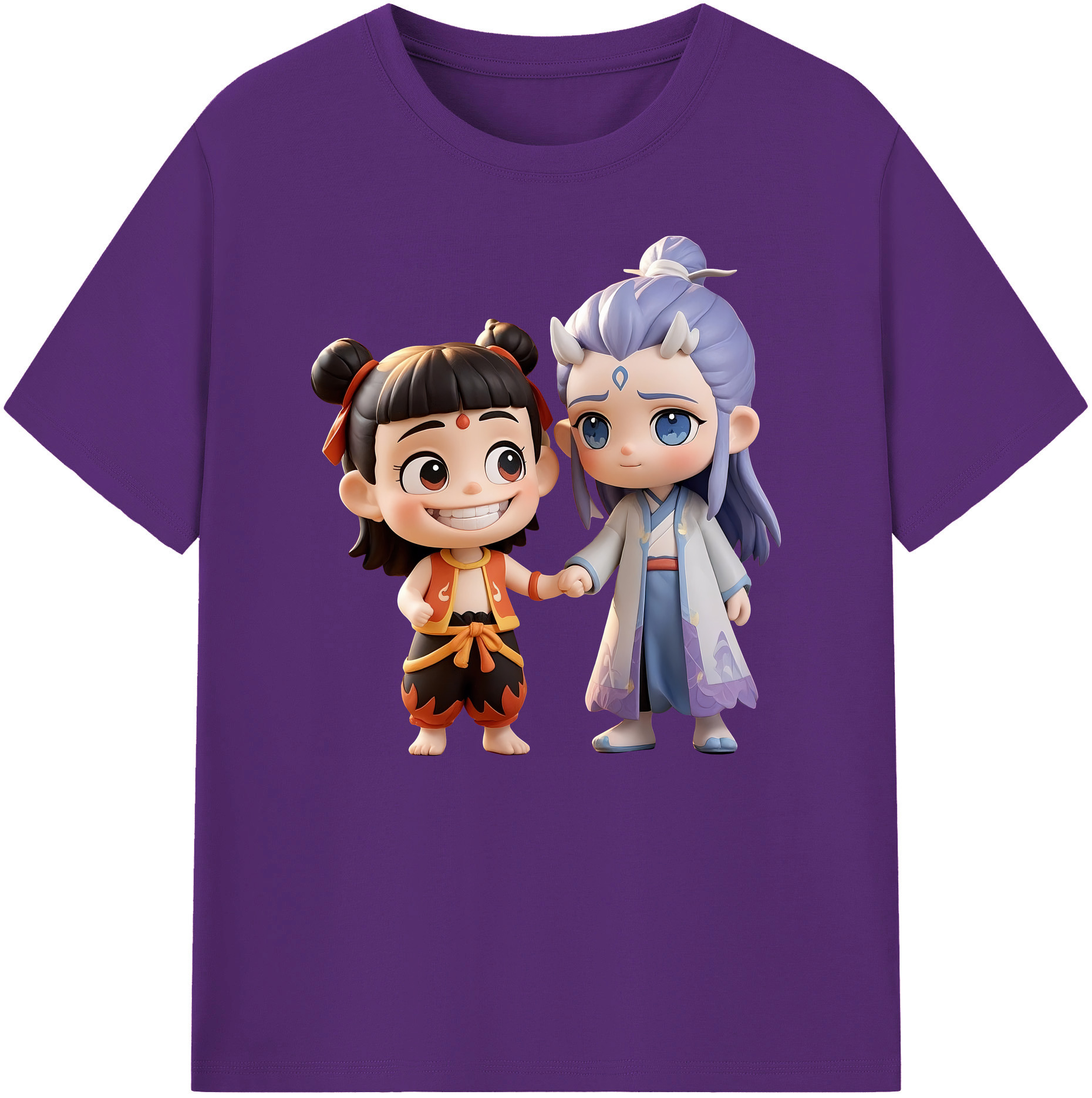 （画像用） Ne Zha 2 ナタ 魔童の大暴れ 綿100％ メンズ半袖Tシャツ｜肌触りやわらか＆通気性