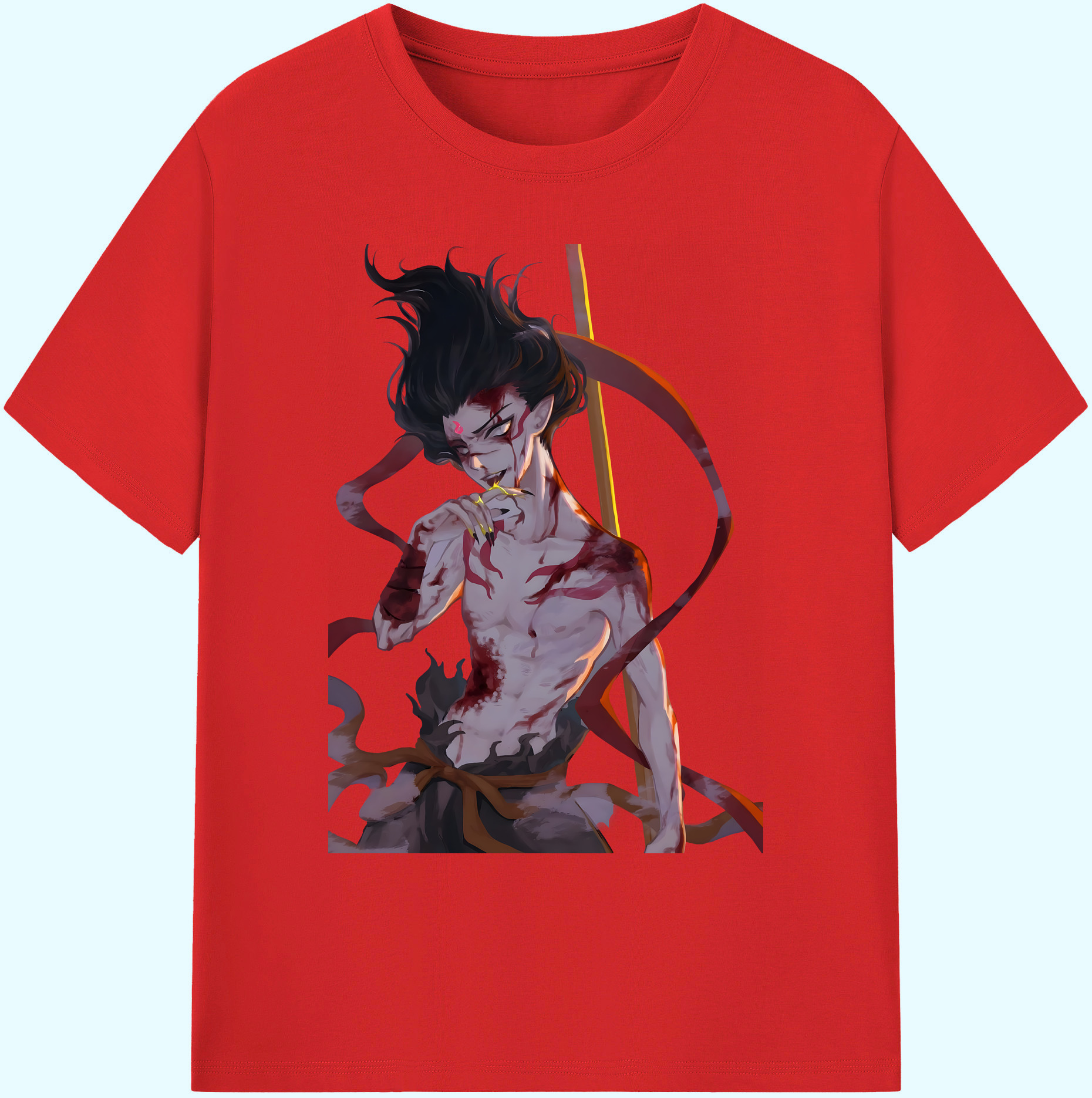 （画像用） Ne Zha 2 ナタ 魔童の大暴れ 綿100％ メンズ半袖Tシャツ｜肌触りやわらか＆通気性