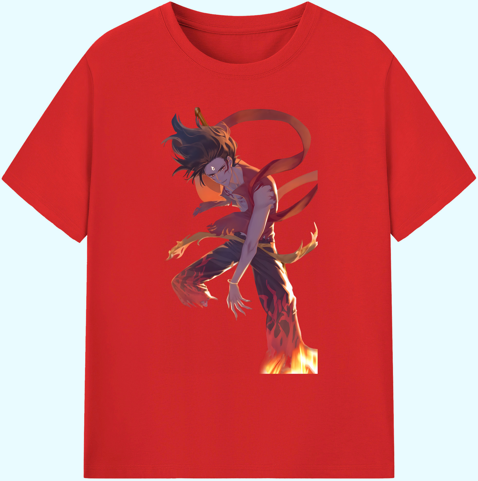（画像用） Ne Zha 2 ナタ 魔童の大暴れ 綿100％ メンズ半袖Tシャツ｜肌触りやわらか＆通気性