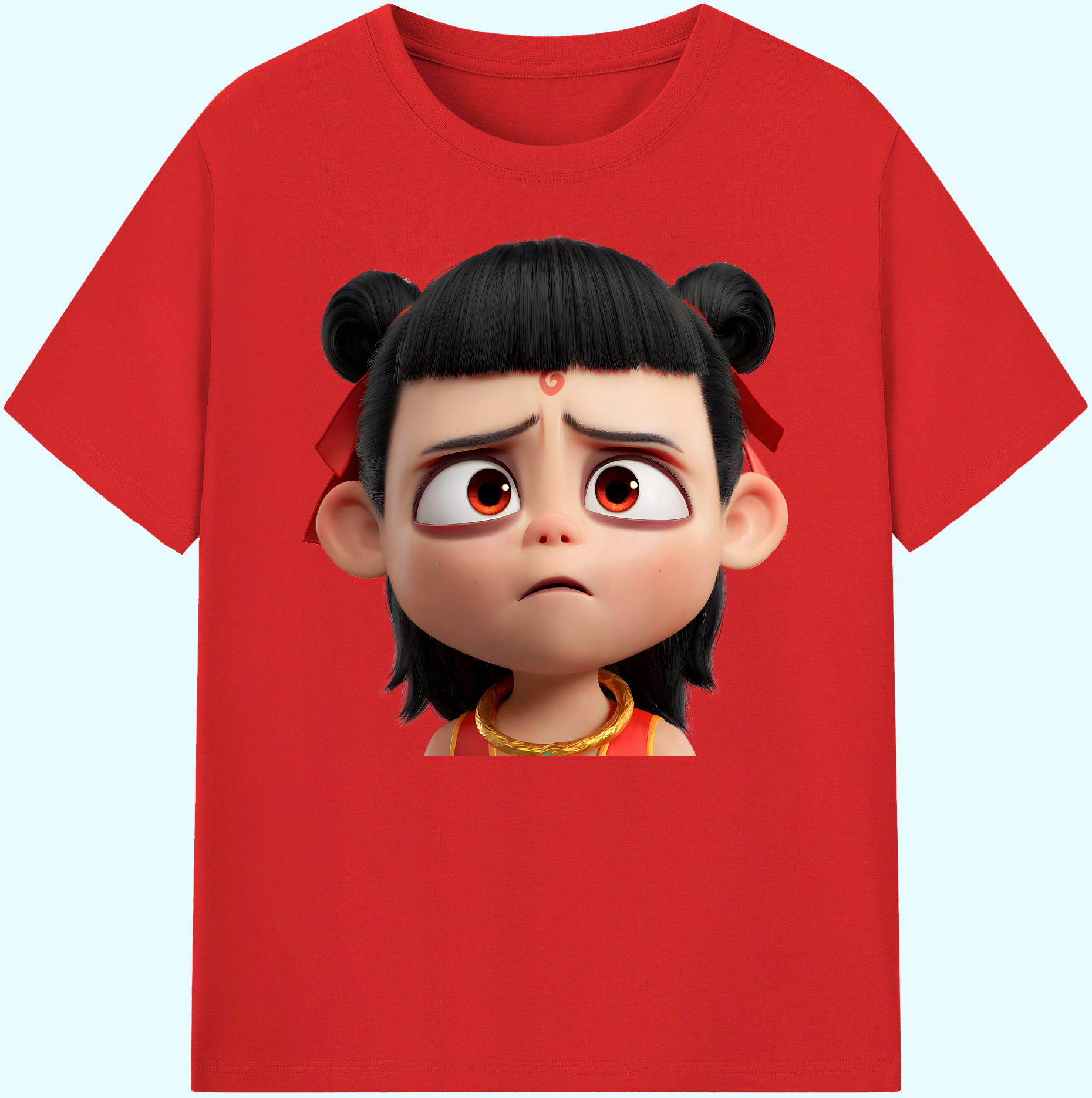 （画像用） Ne Zha 2 ナタ 魔童の大暴れ 綿100％ メンズ半袖Tシャツ｜肌触りやわらか＆通気性
