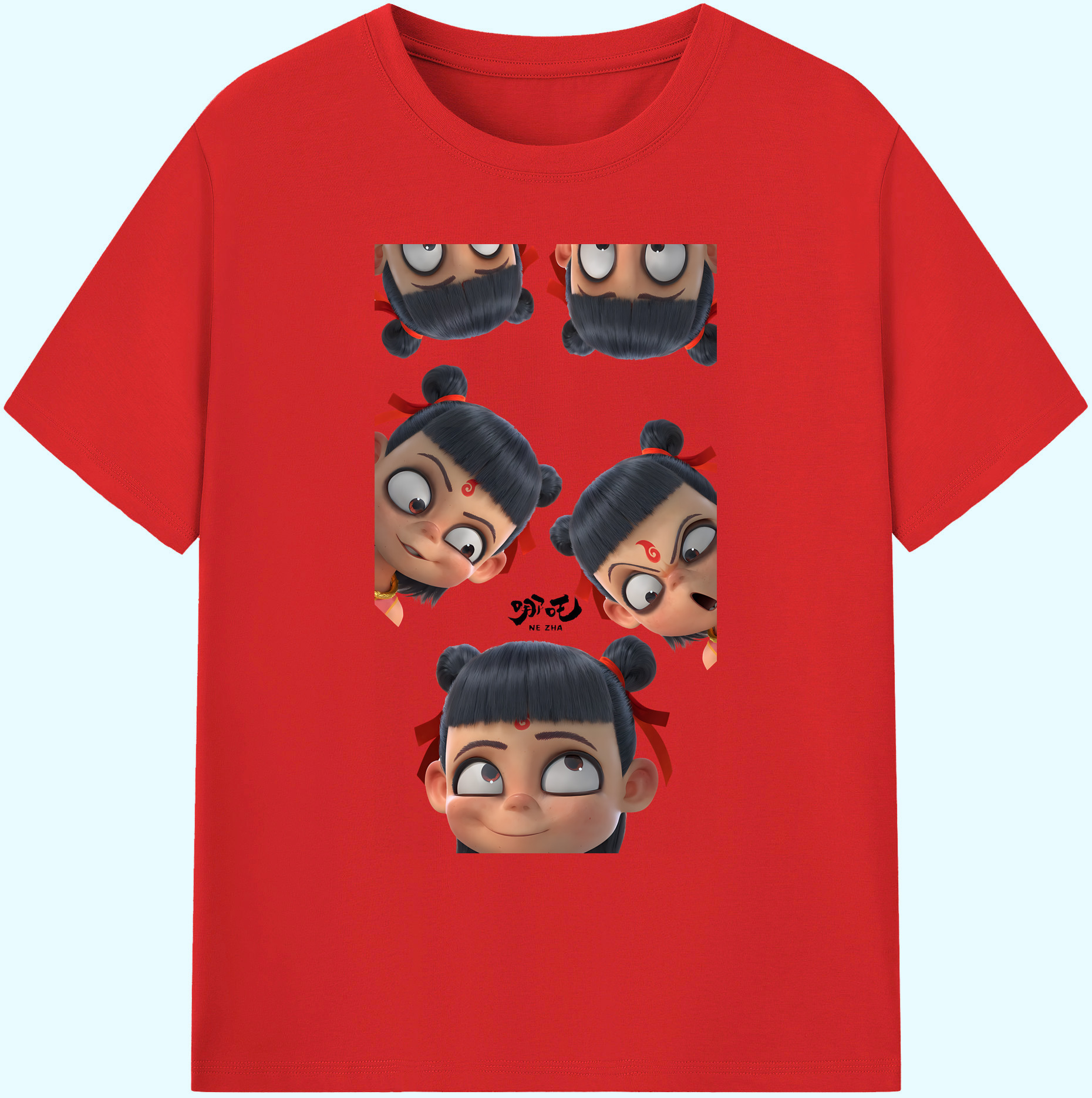 （画像用） Ne Zha 2 ナタ 魔童の大暴れ 綿100％ メンズ半袖Tシャツ｜肌触りやわらか＆通気性