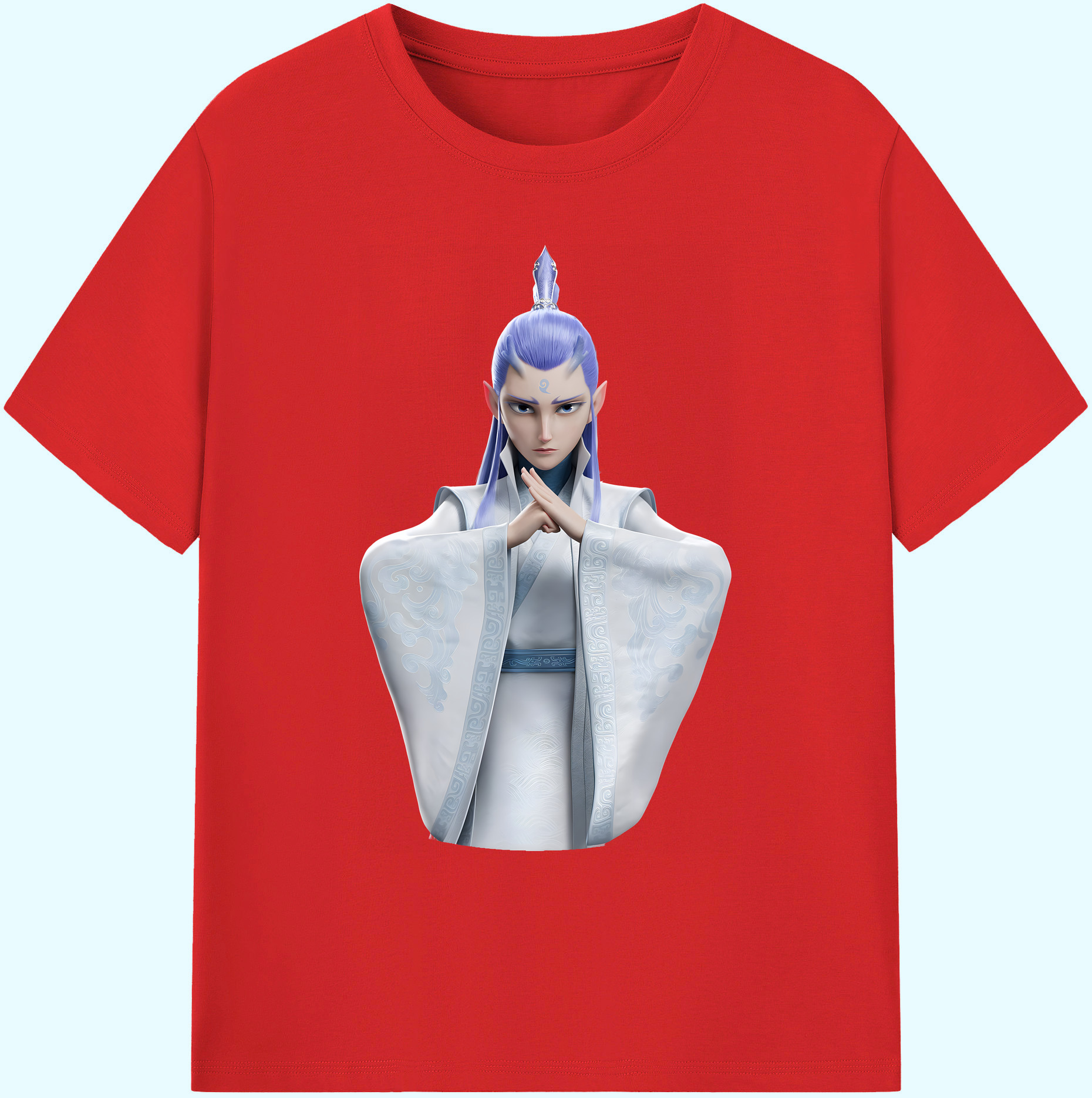 （画像用） Ne Zha 2 ナタ 魔童の大暴れ 綿100％ メンズ半袖Tシャツ｜肌触りやわらか＆通気性