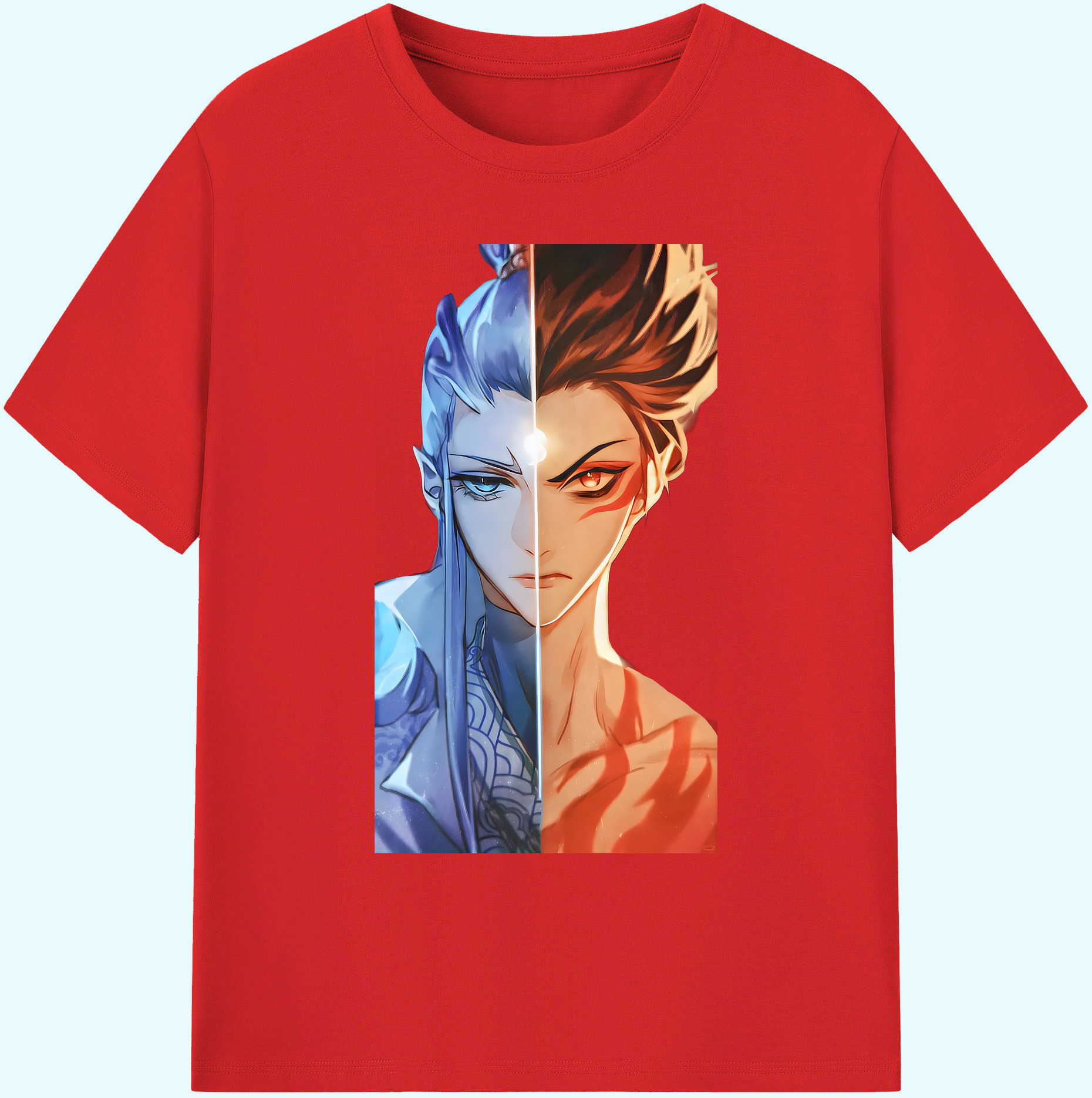 （画像用） Ne Zha 2 ナタ 魔童の大暴れ 綿100％ メンズ半袖Tシャツ｜肌触りやわらか＆通気性