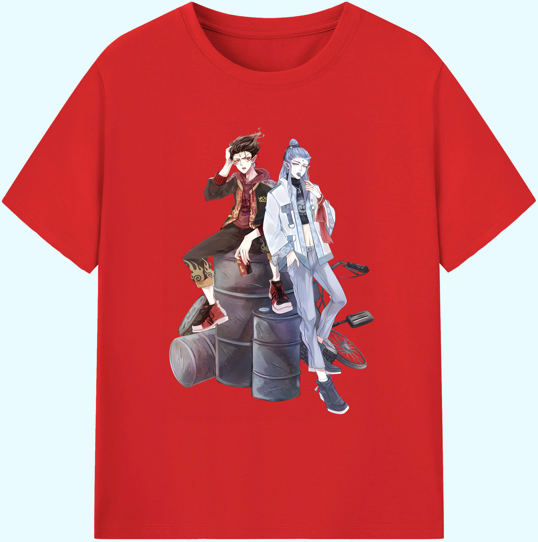 （画像用） Ne Zha 2 ナタ 魔童の大暴れ 綿100％ メンズ半袖Tシャツ｜肌触りやわらか＆通気性