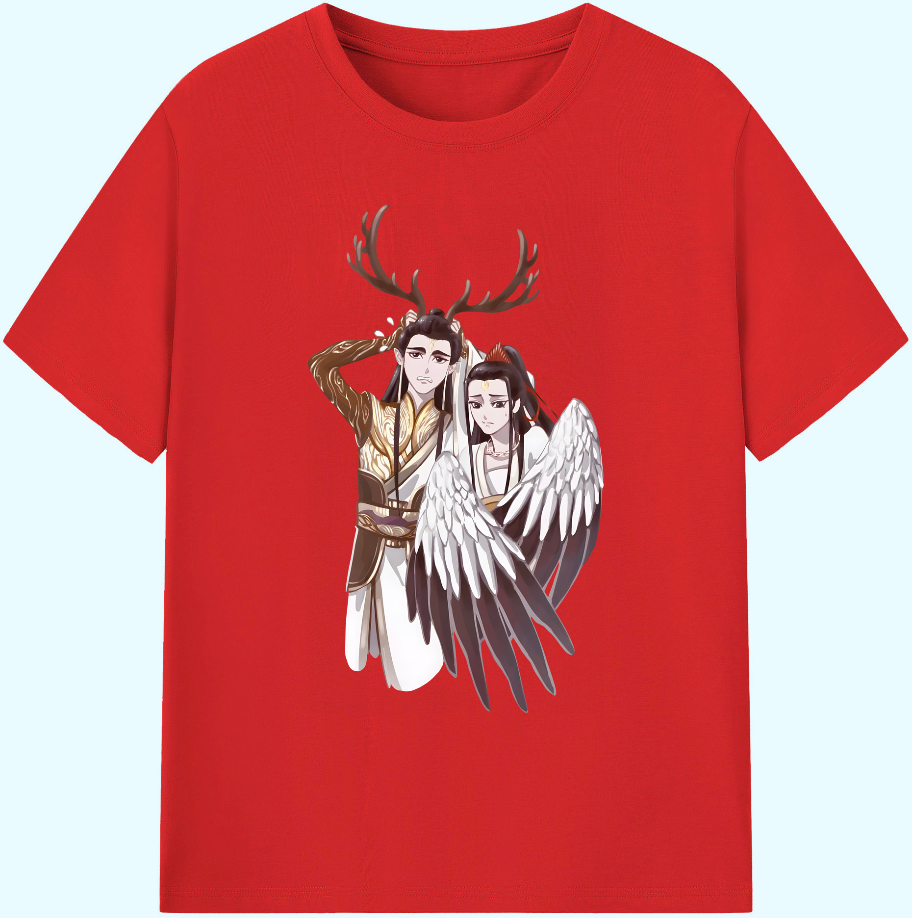（画像用） Ne Zha 2 ナタ 魔童の大暴れ 綿100％ メンズ半袖Tシャツ｜肌触りやわらか＆通気性