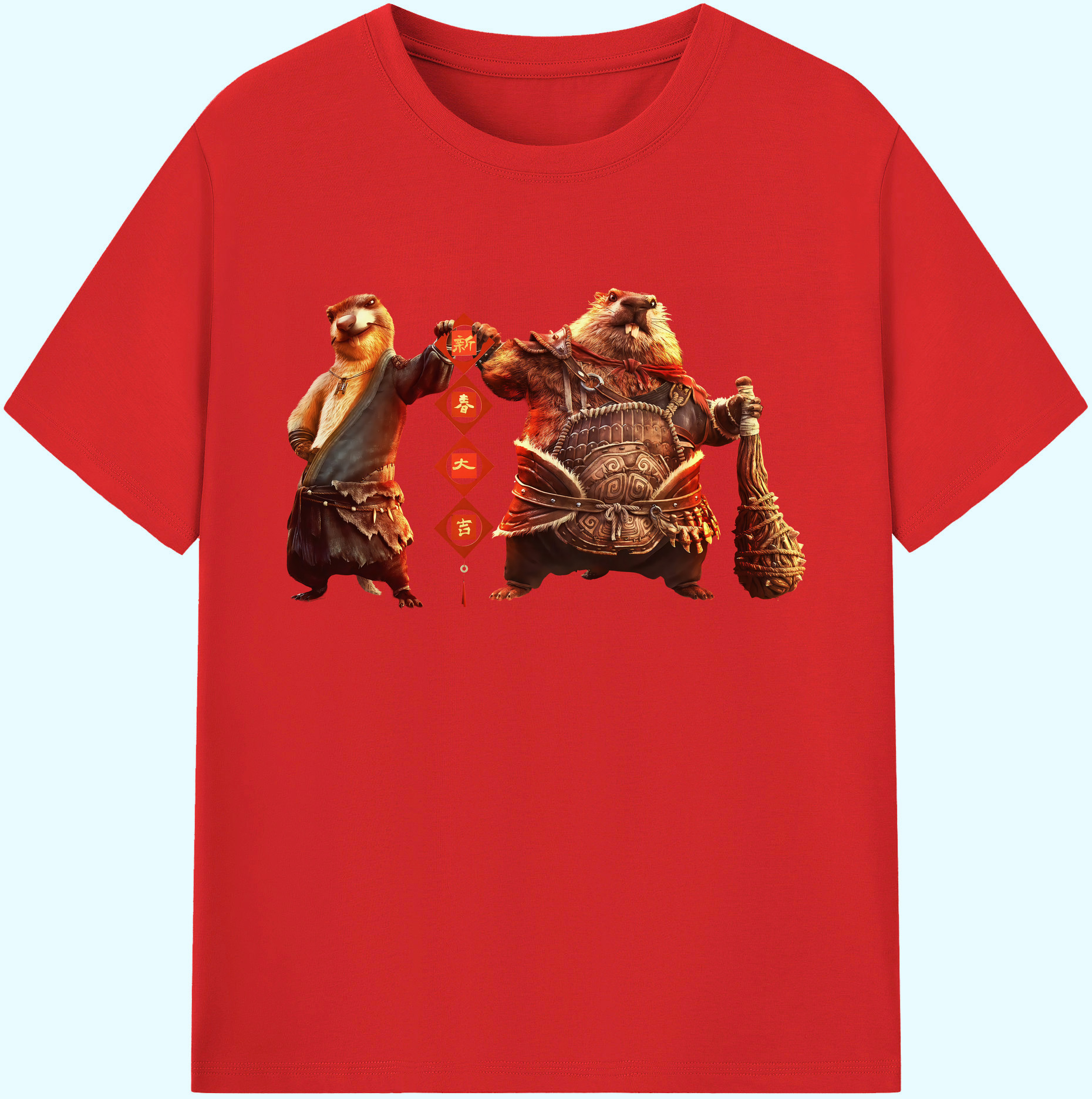 （画像用） Ne Zha 2 ナタ 魔童の大暴れ 綿100％ メンズ半袖Tシャツ｜肌触りやわらか＆通気性