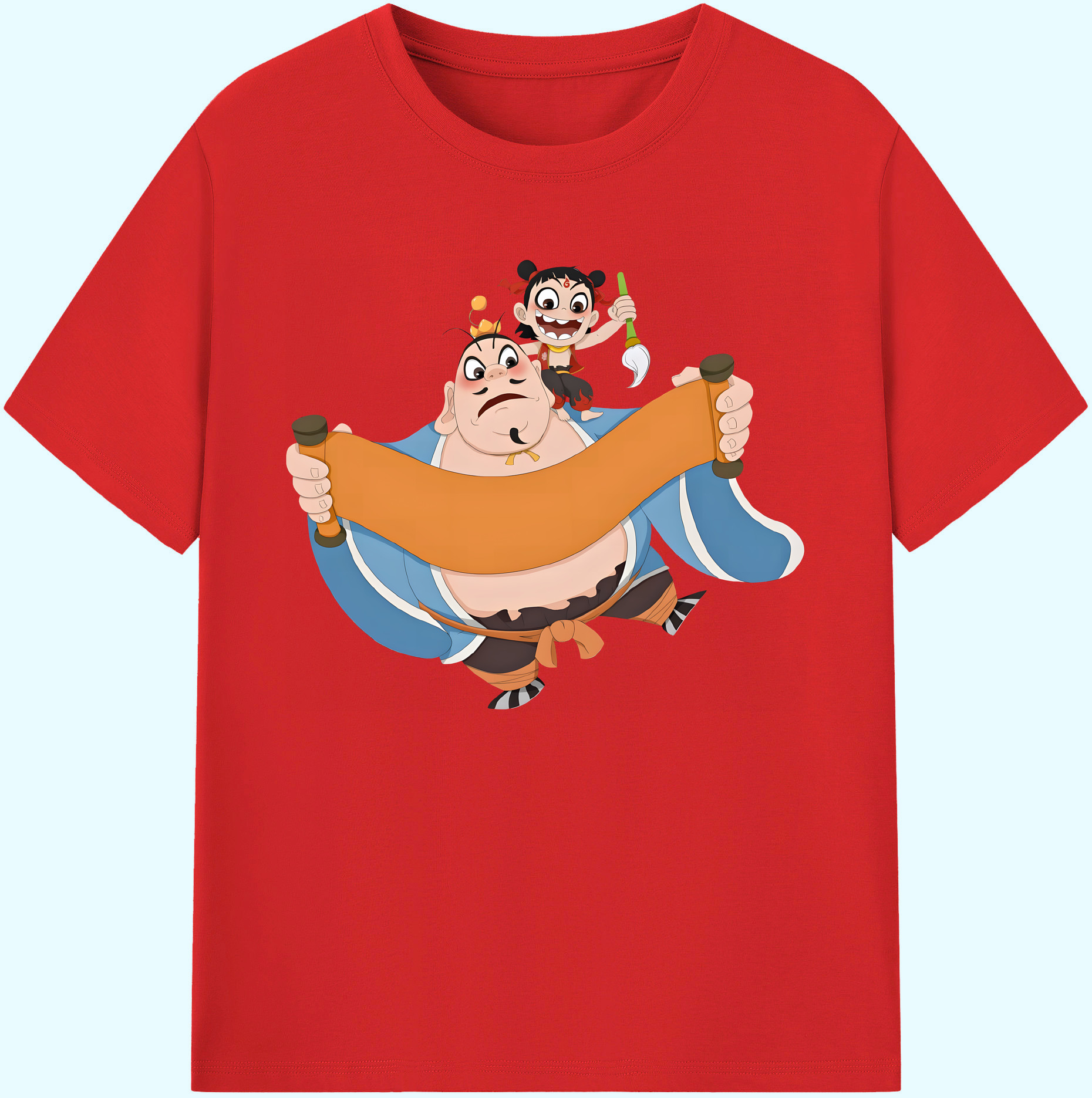 （画像用） Ne Zha 2 ナタ 魔童の大暴れ 綿100％ メンズ半袖Tシャツ｜肌触りやわらか＆通気性