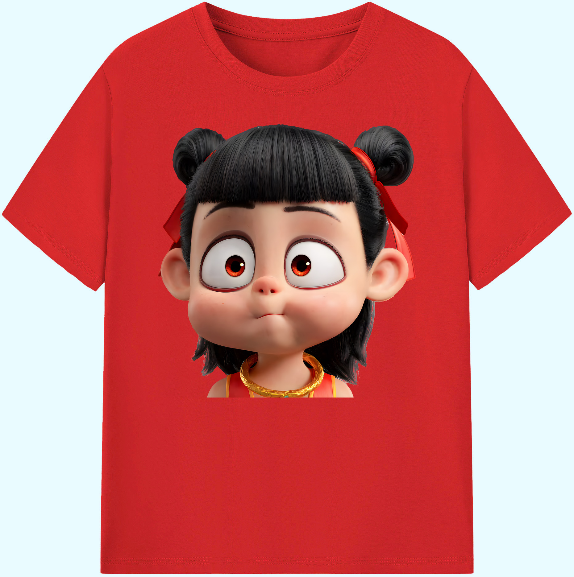 （画像用） Ne Zha 2 ナタ 魔童の大暴れ 綿100％ メンズ半袖Tシャツ｜肌触りやわらか＆通気性
